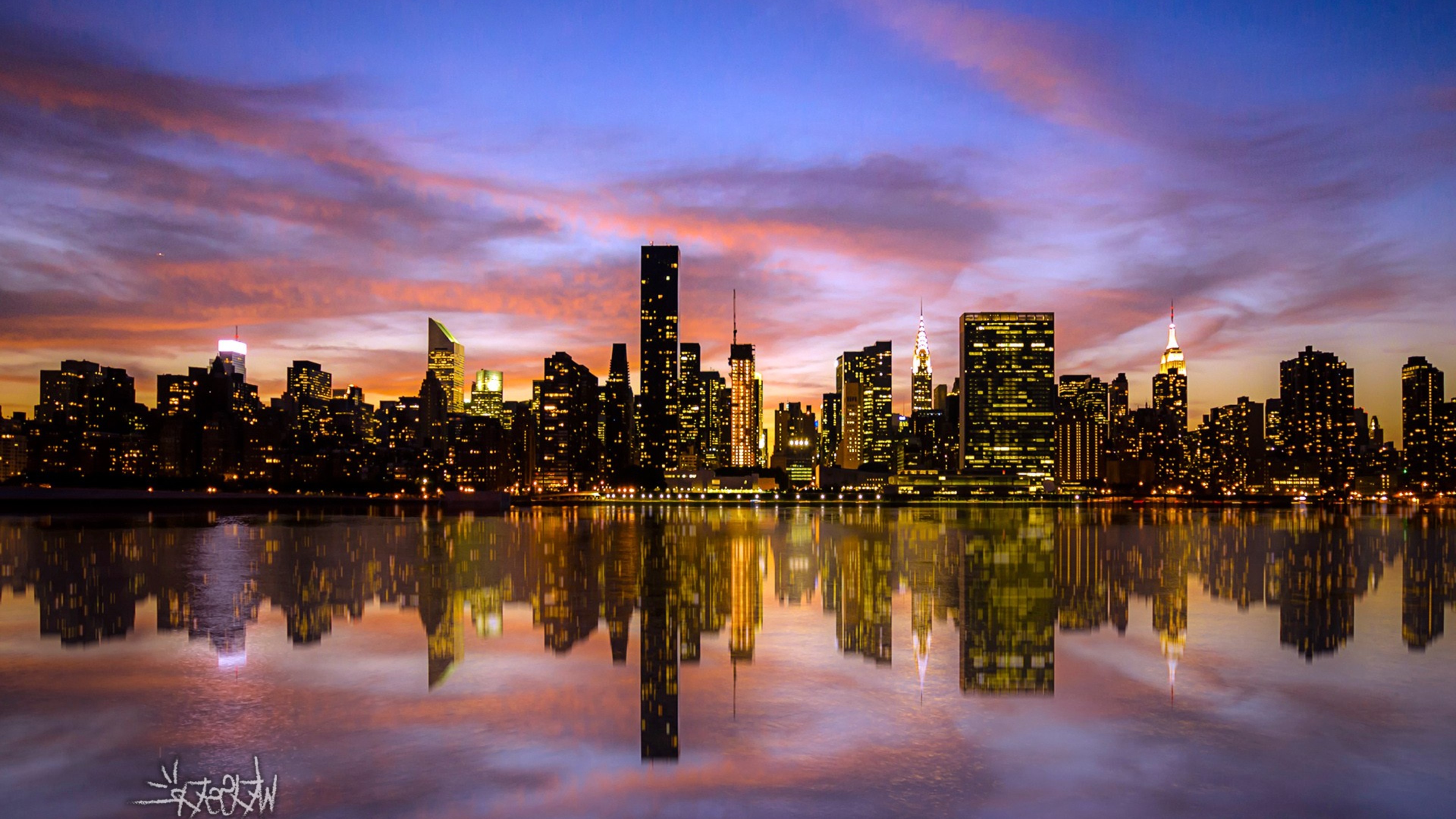 Manhattan Sunset Desktop Wallpaper, HD