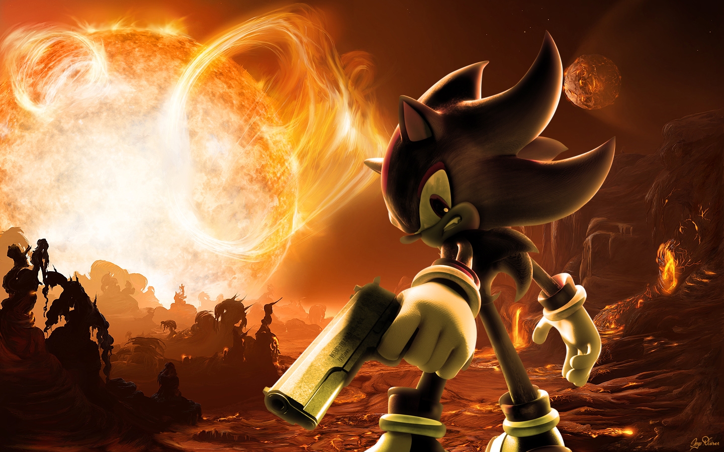 Shadow The Hedgehog - Gun Wallpaper Download