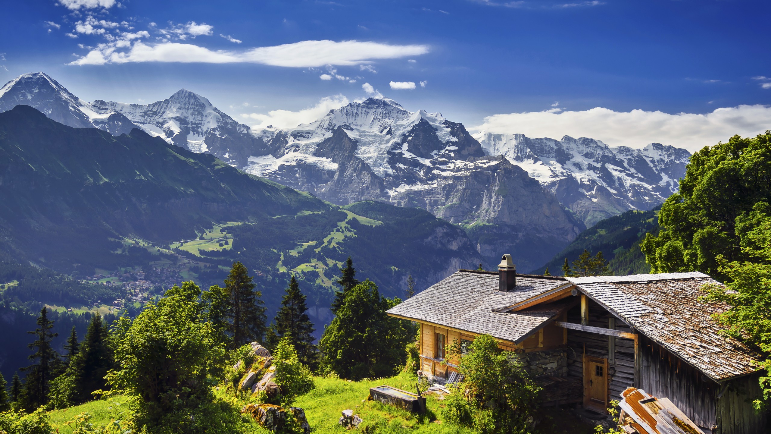 Wallpaper Switzerland, 5k, 4k wallpaper, 8k, mountains, sky, house, Nature