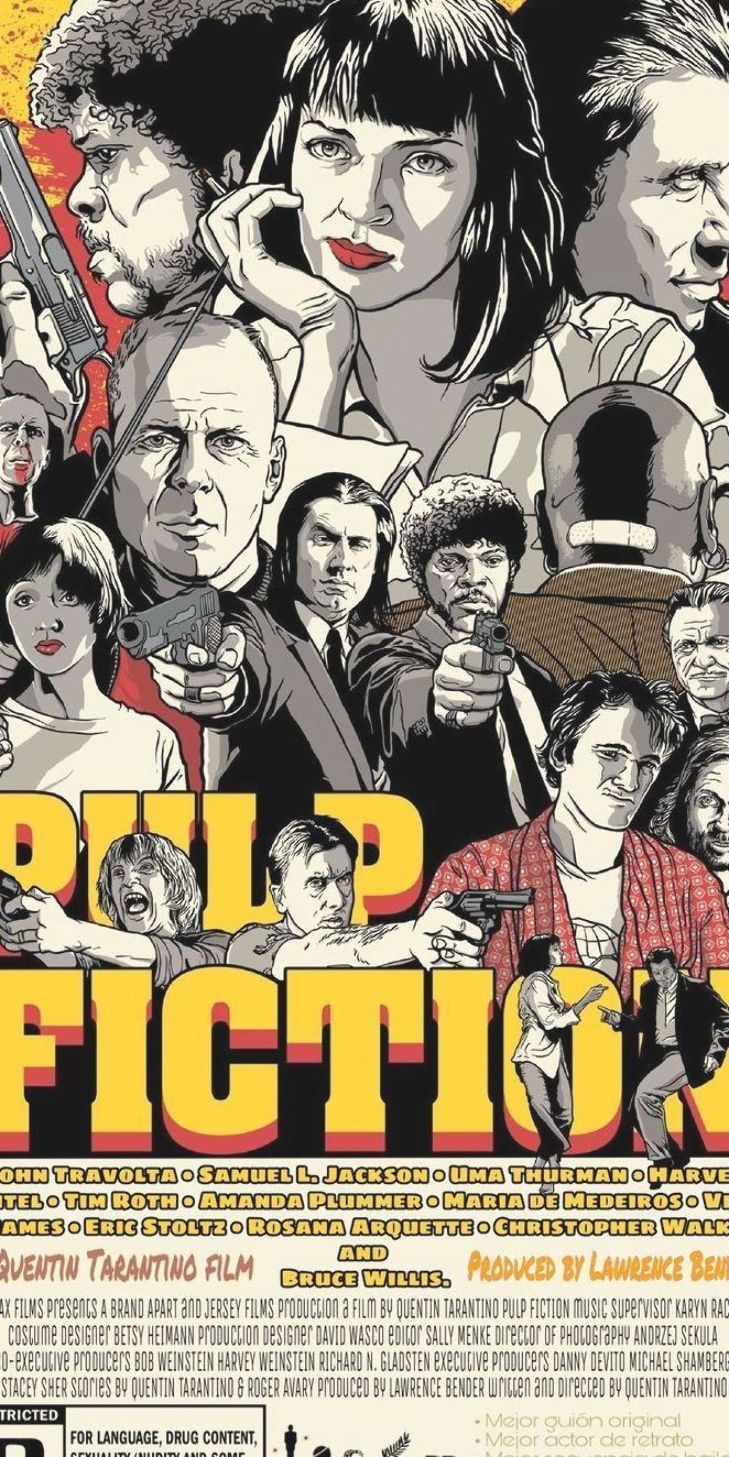 Wallpaper Pulp Fiction Quentin Tarantino Fondo de pantalla. Posters de filmes, Filmes
