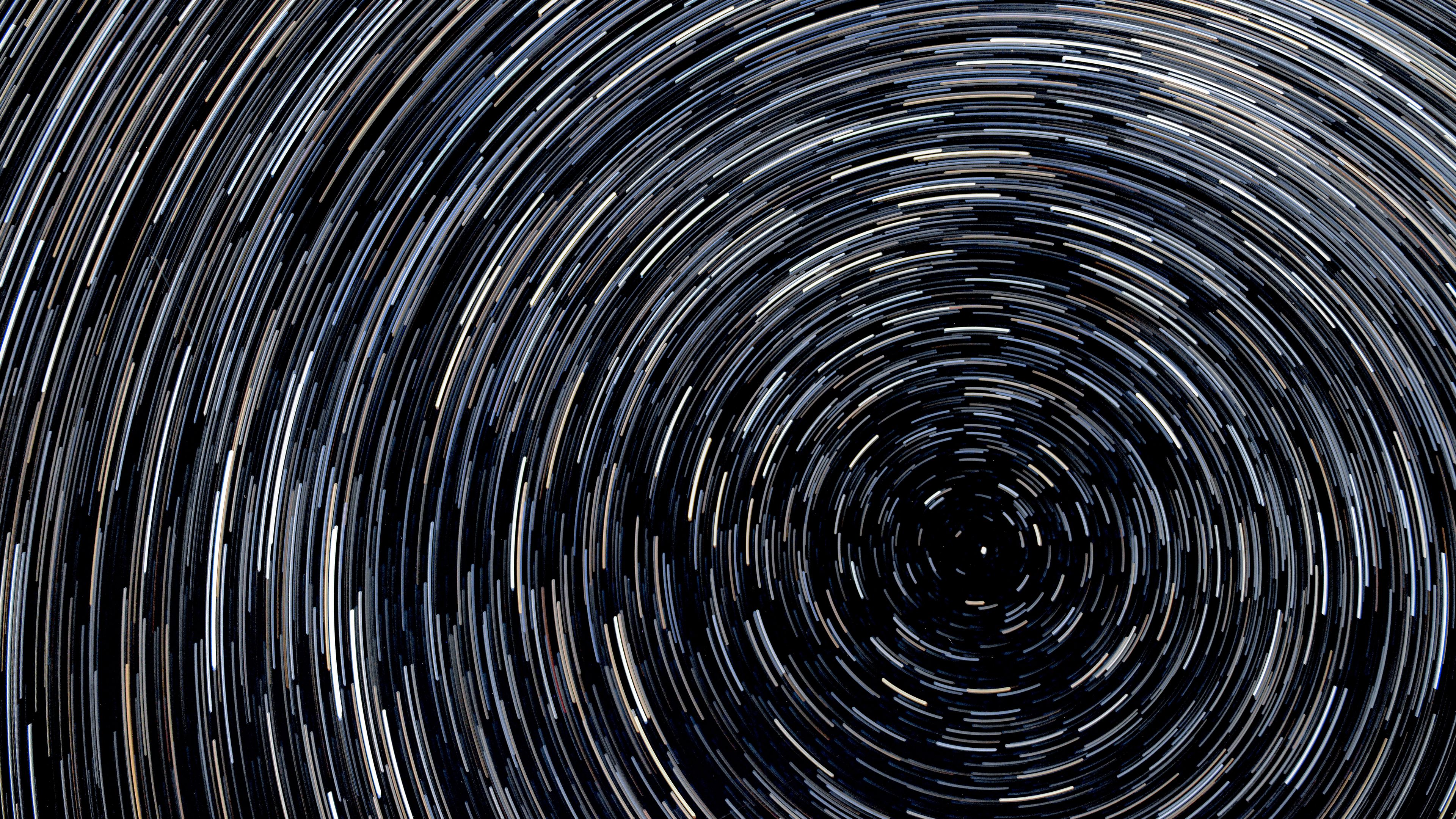 Download wallpaper 3840x2160 stars, spiral, rotation, light, long exposure 4k uhd 16:9 HD background