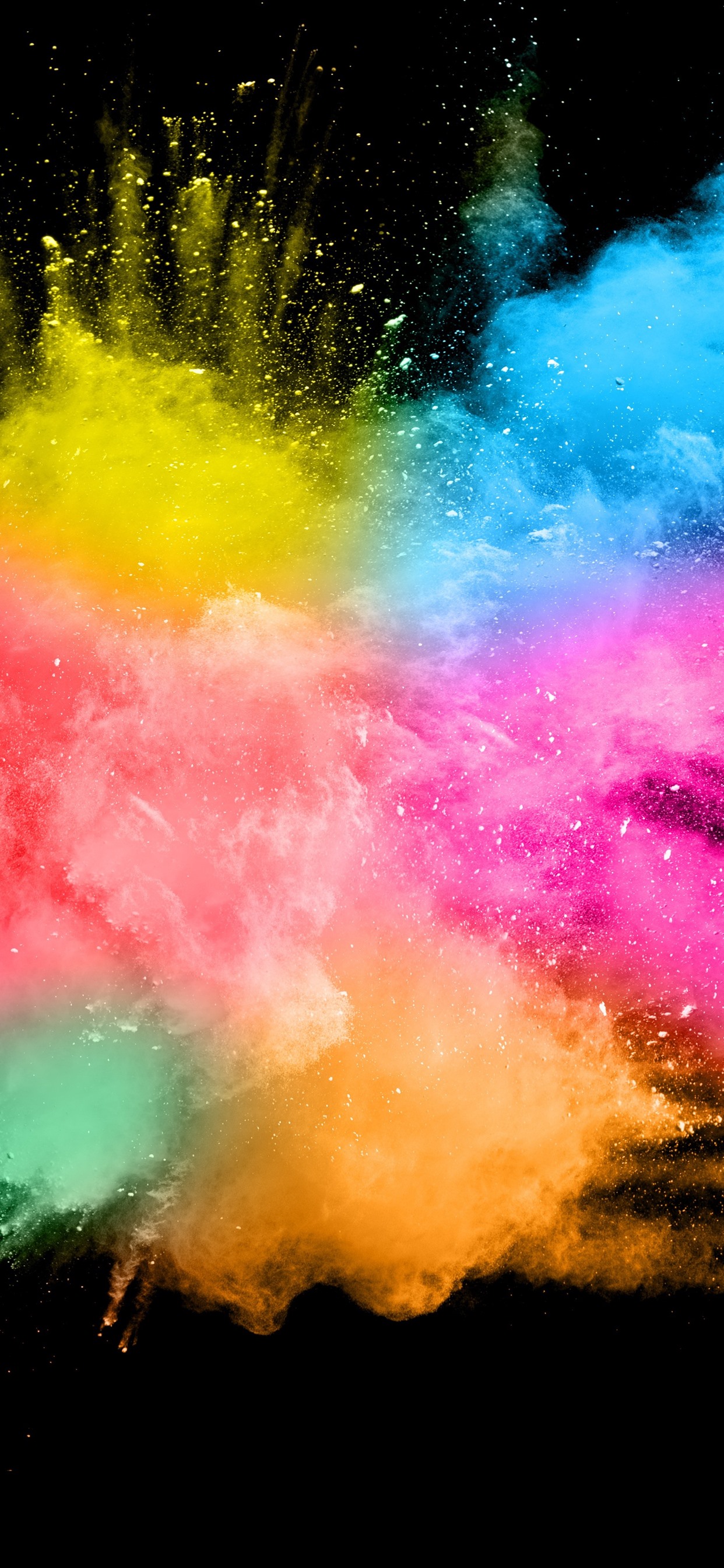 Colorful Smoke, Splash, Abstract, Black Background 1242x2688 IPhone 11 Pro XS Max Wallpaper, Background, Picture, Image