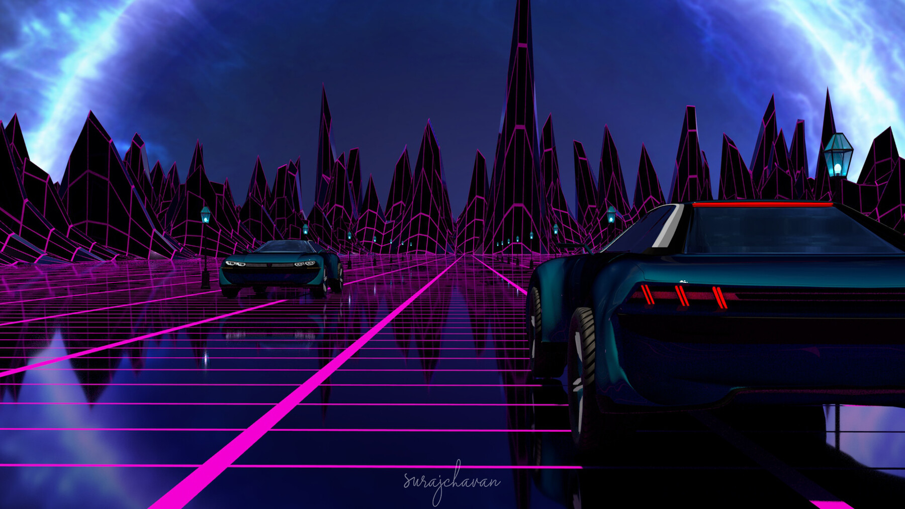 CAR ( Peugeot E Legend Concept With Cyber Background )