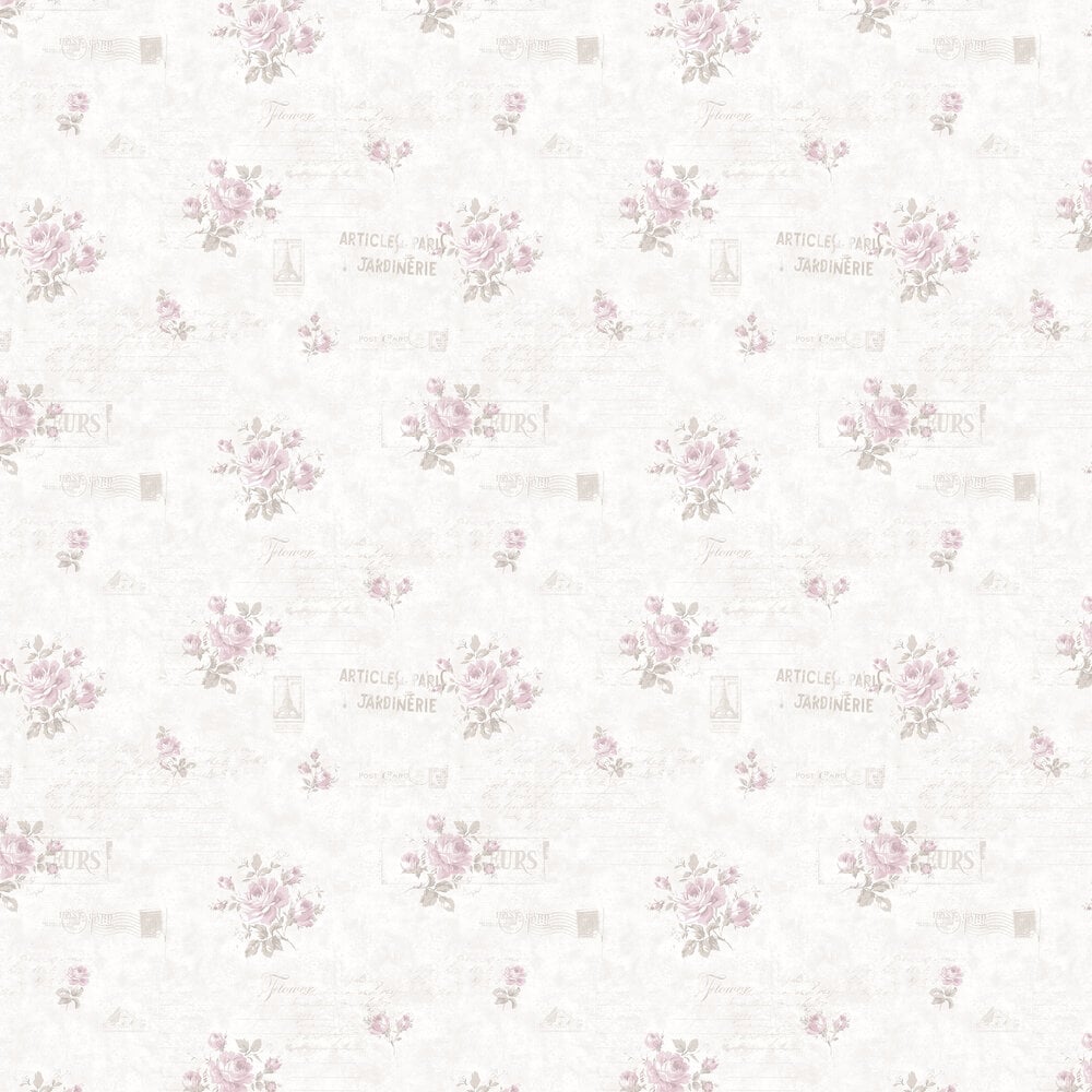 Rose and Text by Galerie Pink, Wallpaper Direct