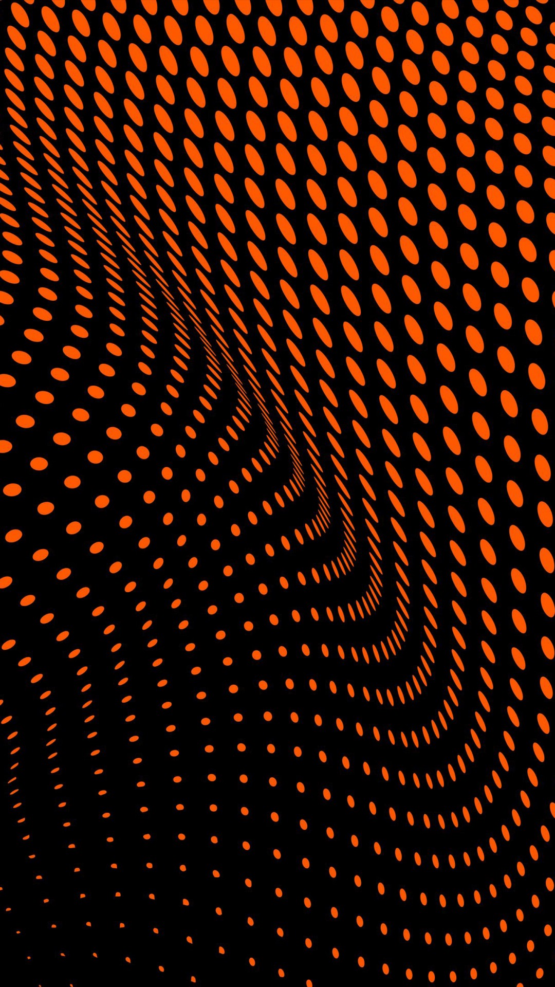 Orange Mesh Points Distortion Black Background 4K HD Abstract Wallpaper