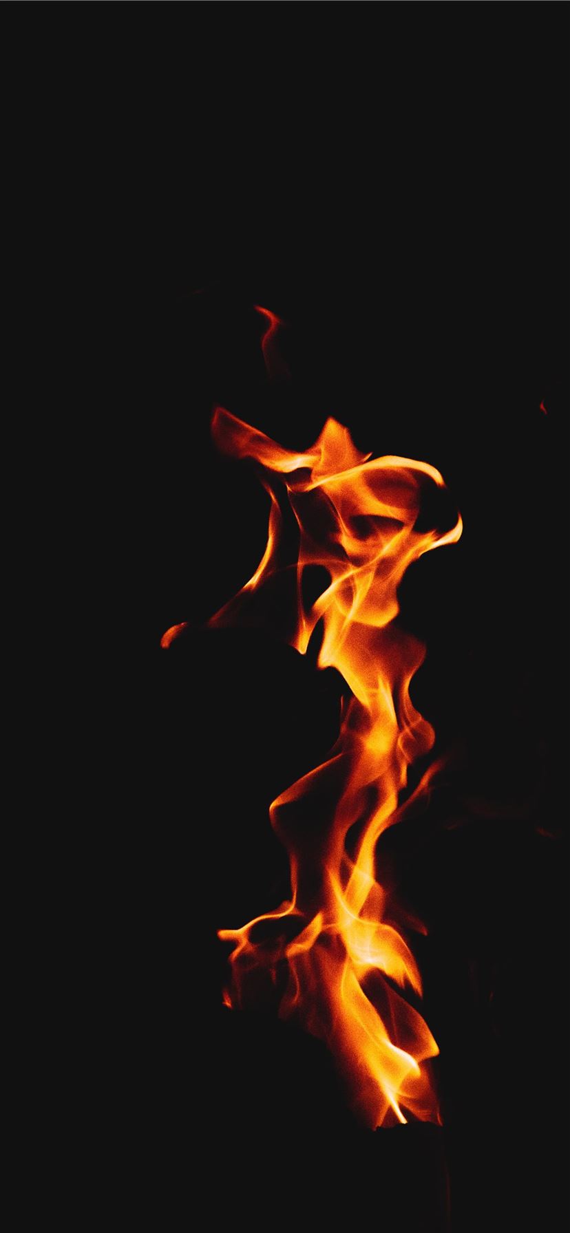 orange fire on black background iPhone Wallpaper Free Download
