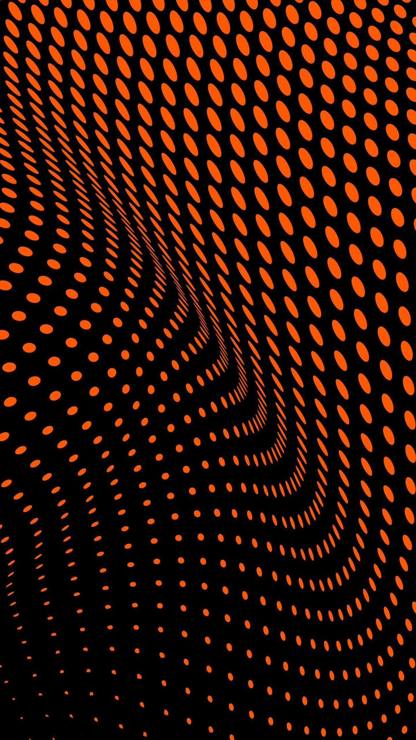 Orange Mesh Points Distortion Black Background 4K HD Abstract Wallpaper