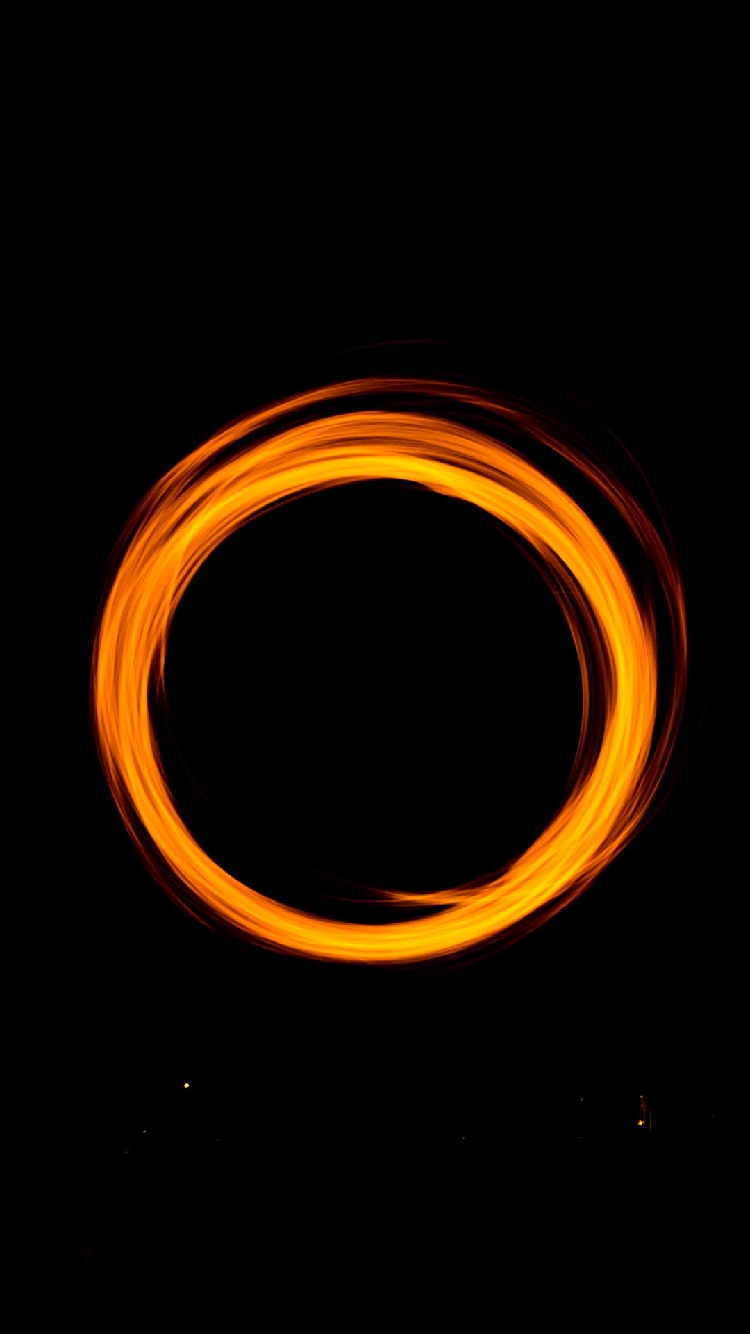 Orange Light Circle, Black Background 1125x2436 IPhone 11 Pro XS X Wallpaper, Background, Picture, Image