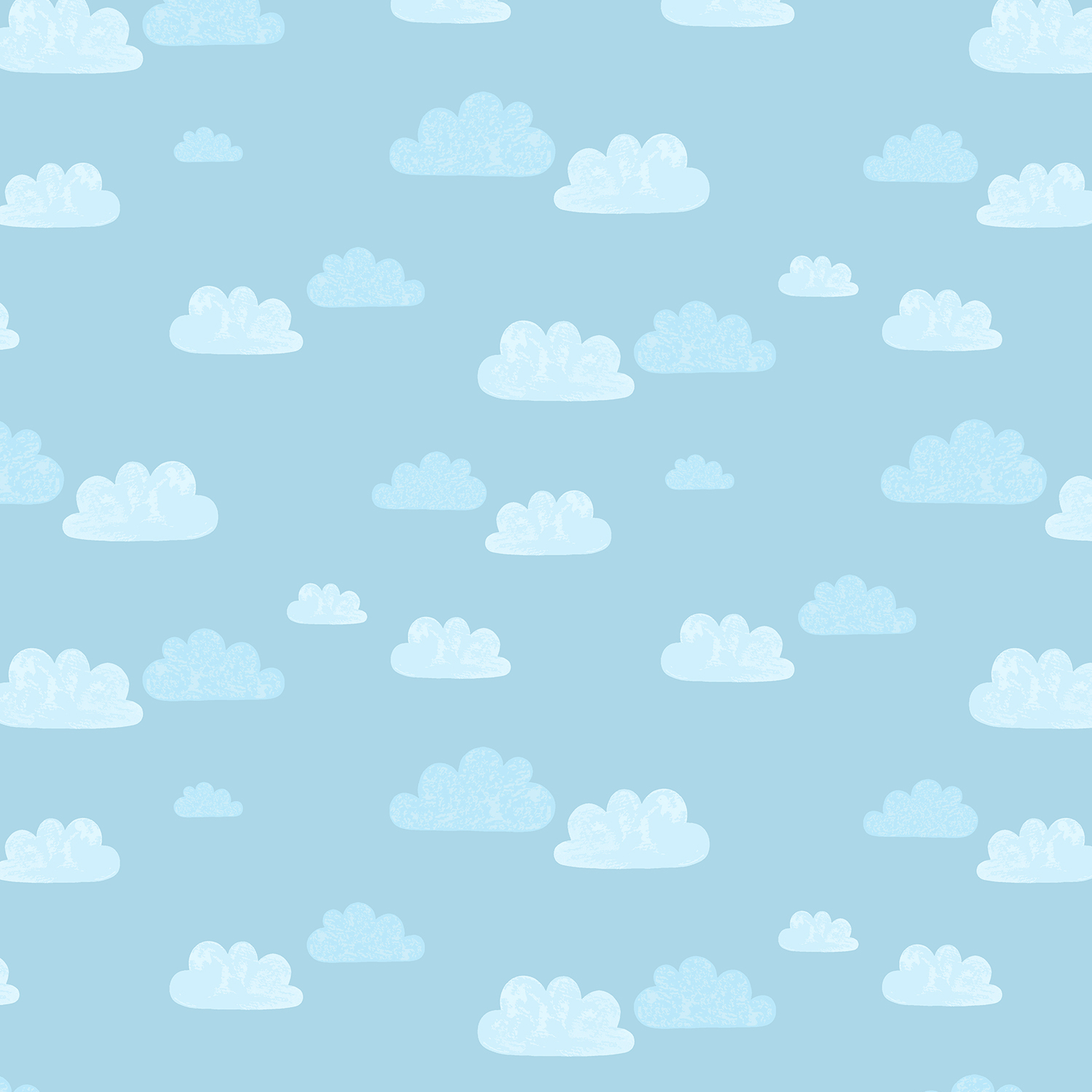 AE204 SB3 Summer Skies Clouds Blue Fabric. Cotton Steel Fabrics