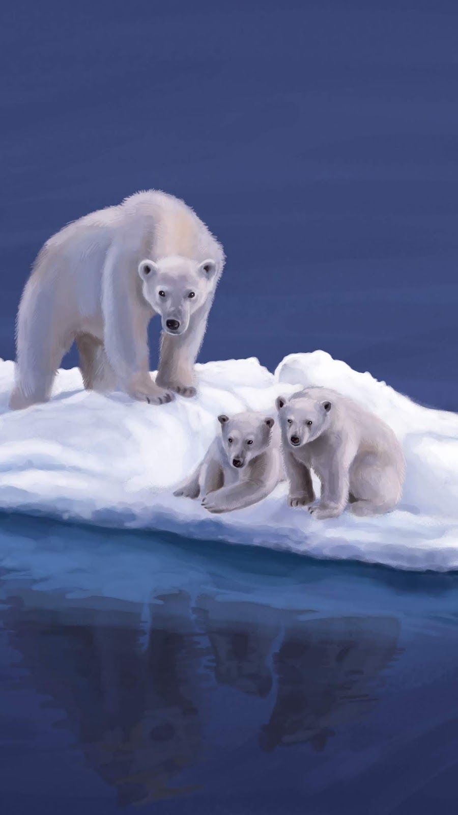 Polar bears, drawing, island. Polar bear, Polar bear art, Bear