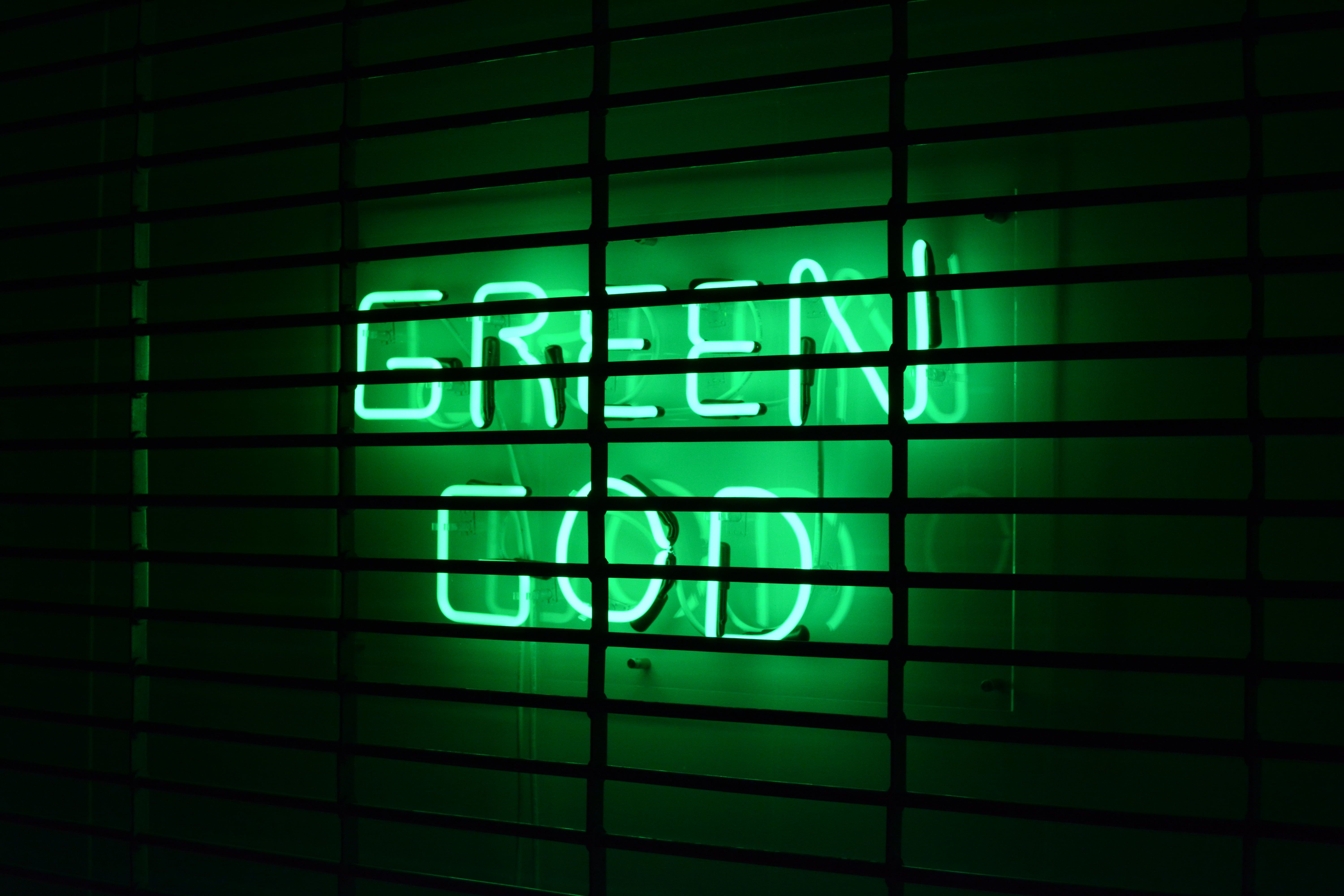 green green God neon signage #inscription #neon #green #lattice #wall K #wallpap. Aesthetic desktop wallpaper, Technology wallpaper, Parental advisory wallpaper