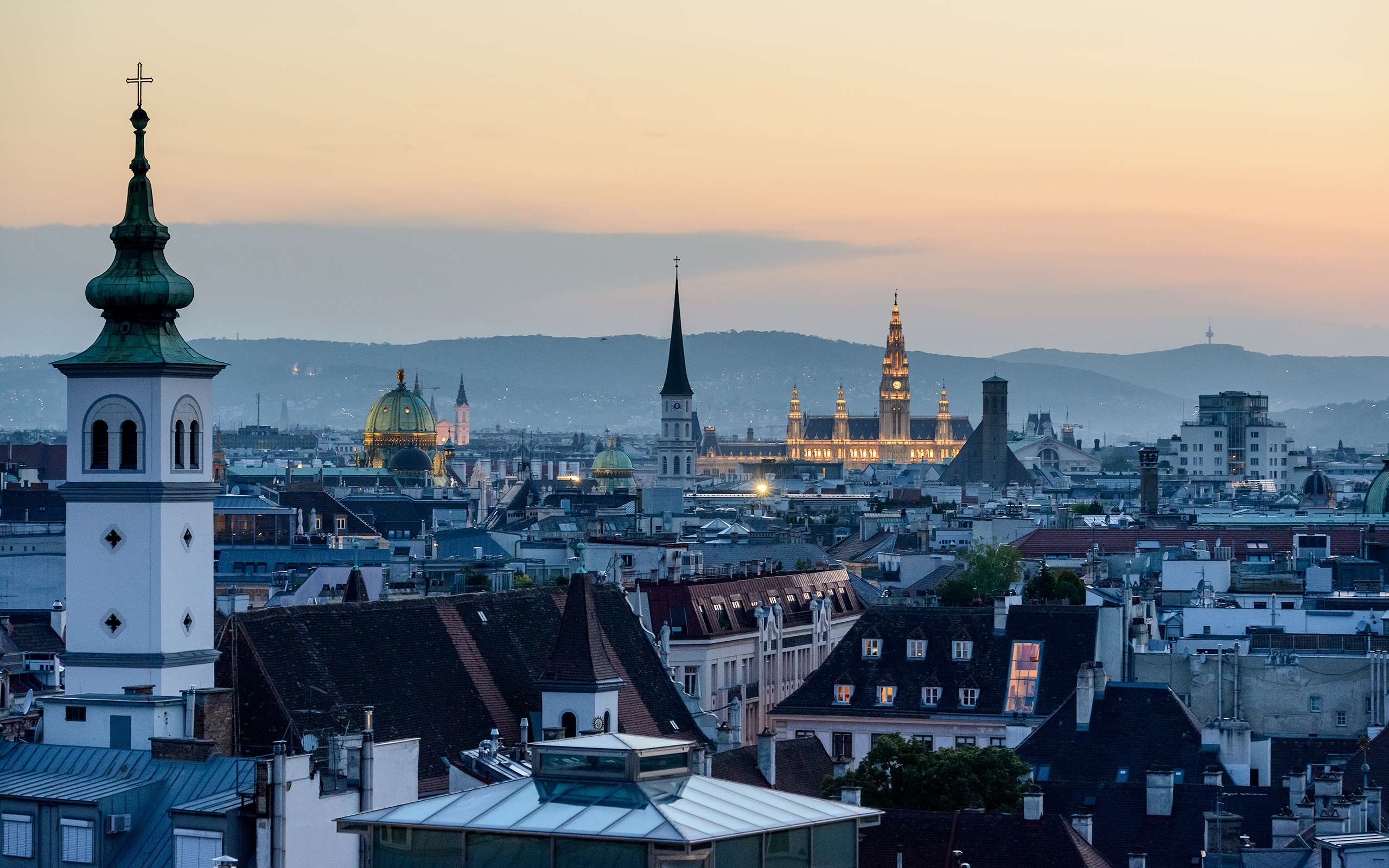 Daily Wallpaper: Sunset in Vienna, Austria. I Like To Waste My Time