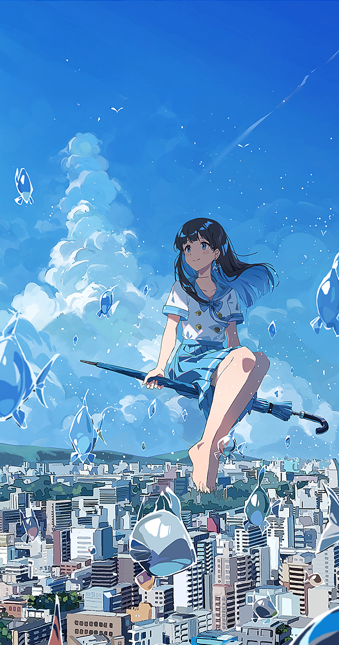 Crystal clear summer has come. Anime scenery, Anime summer, Anime art beautiful