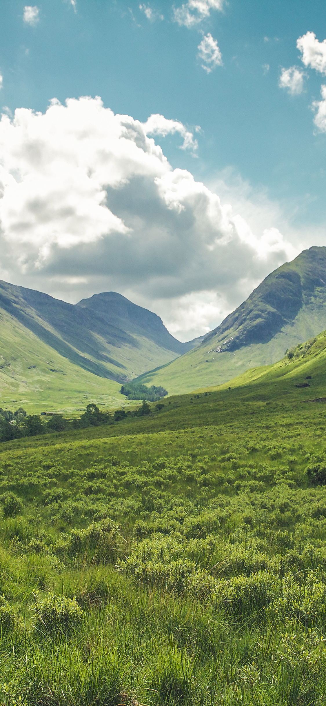 Spring Mountain Green Field Cloud Sky Wallpaper