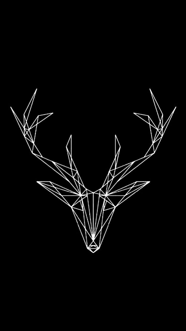 Deer head wallpaper. Desain grafis, Ilustrasi, Desain