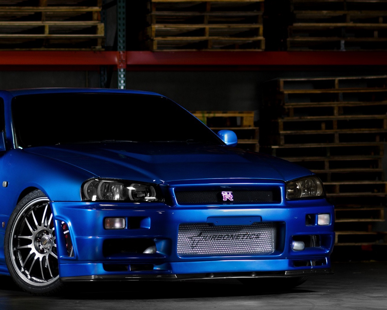 Wallpaper Nissan Skyline, Gtr, R Blue, Front View Skyline Blue Fast And Furious