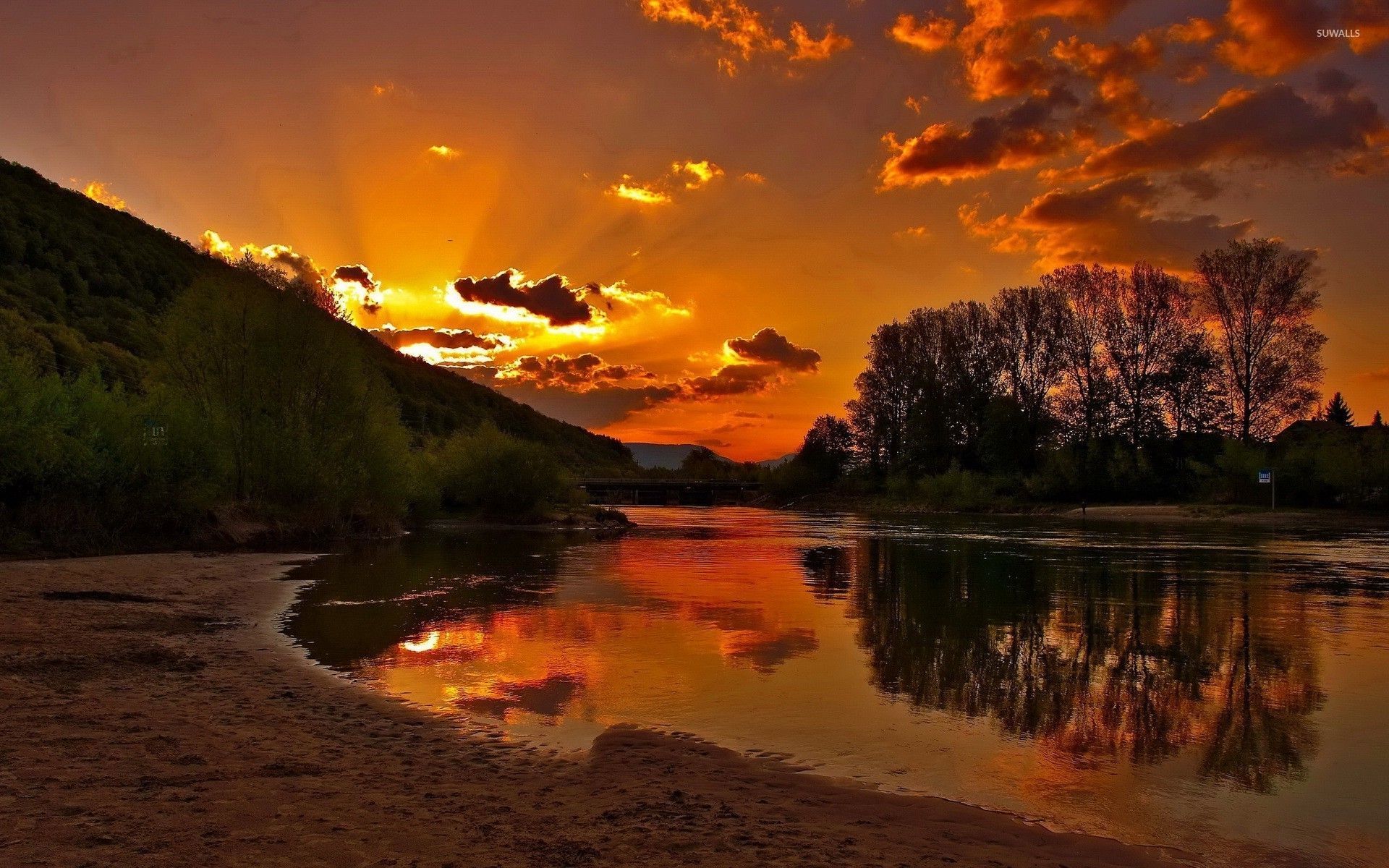 Sunset River Wallpaper