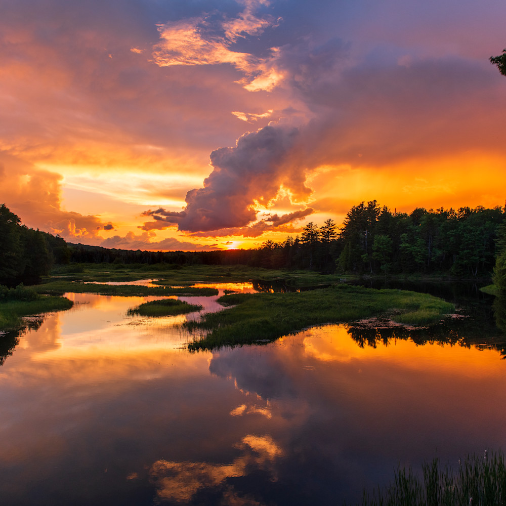 Moose River Sunset Orange Photography Art. Kurt Gardner Photography Gallery