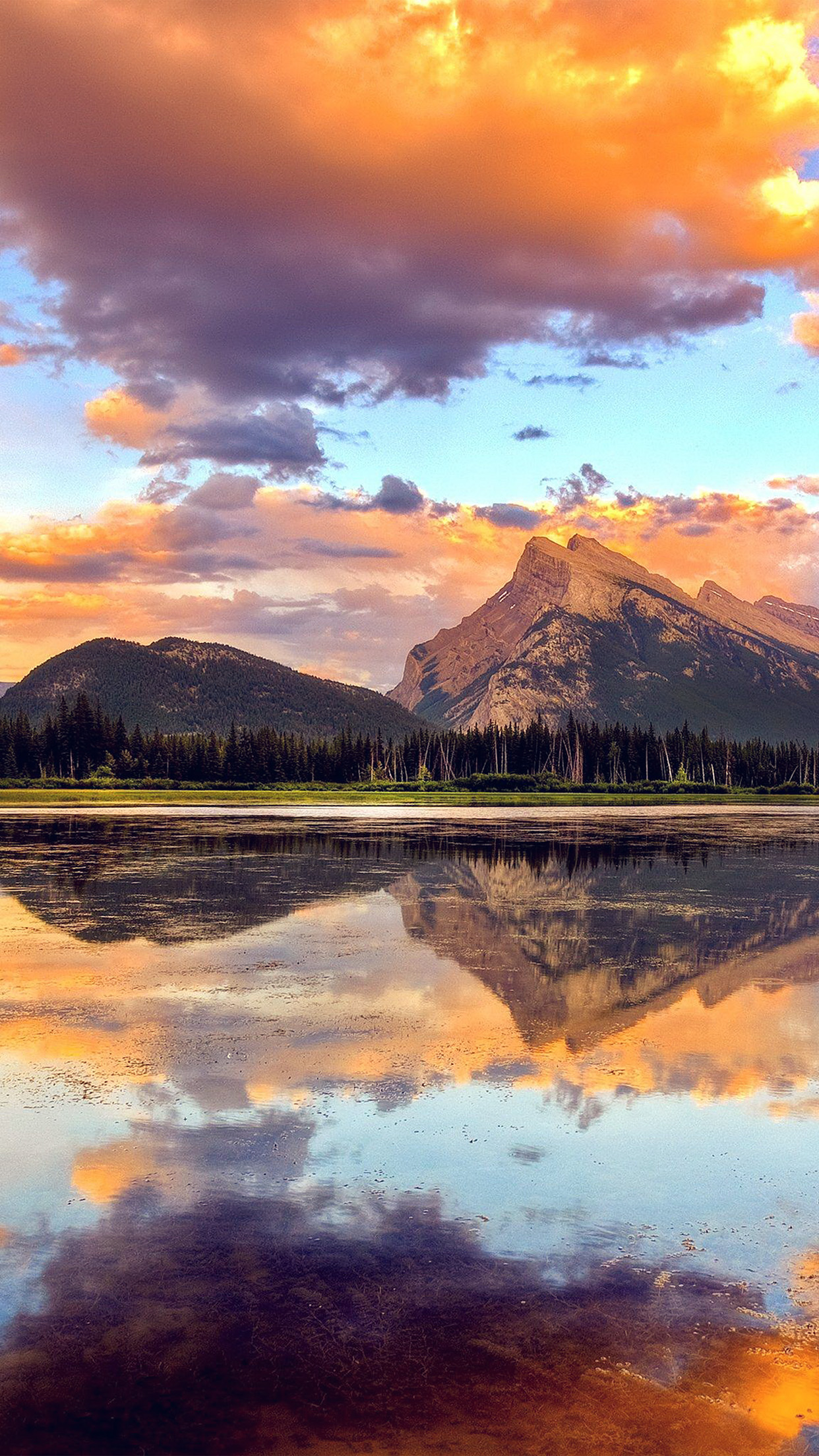 iPhone X wallpaper. mountain lake sunset nature summer