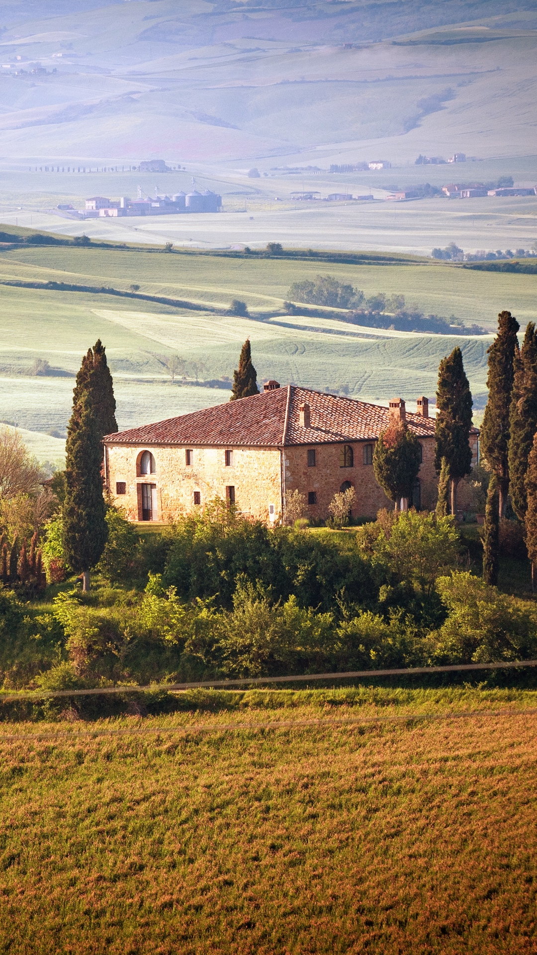 Italy Tuscany Summer Countryside Landscape Wallpaper - [1080x1920]