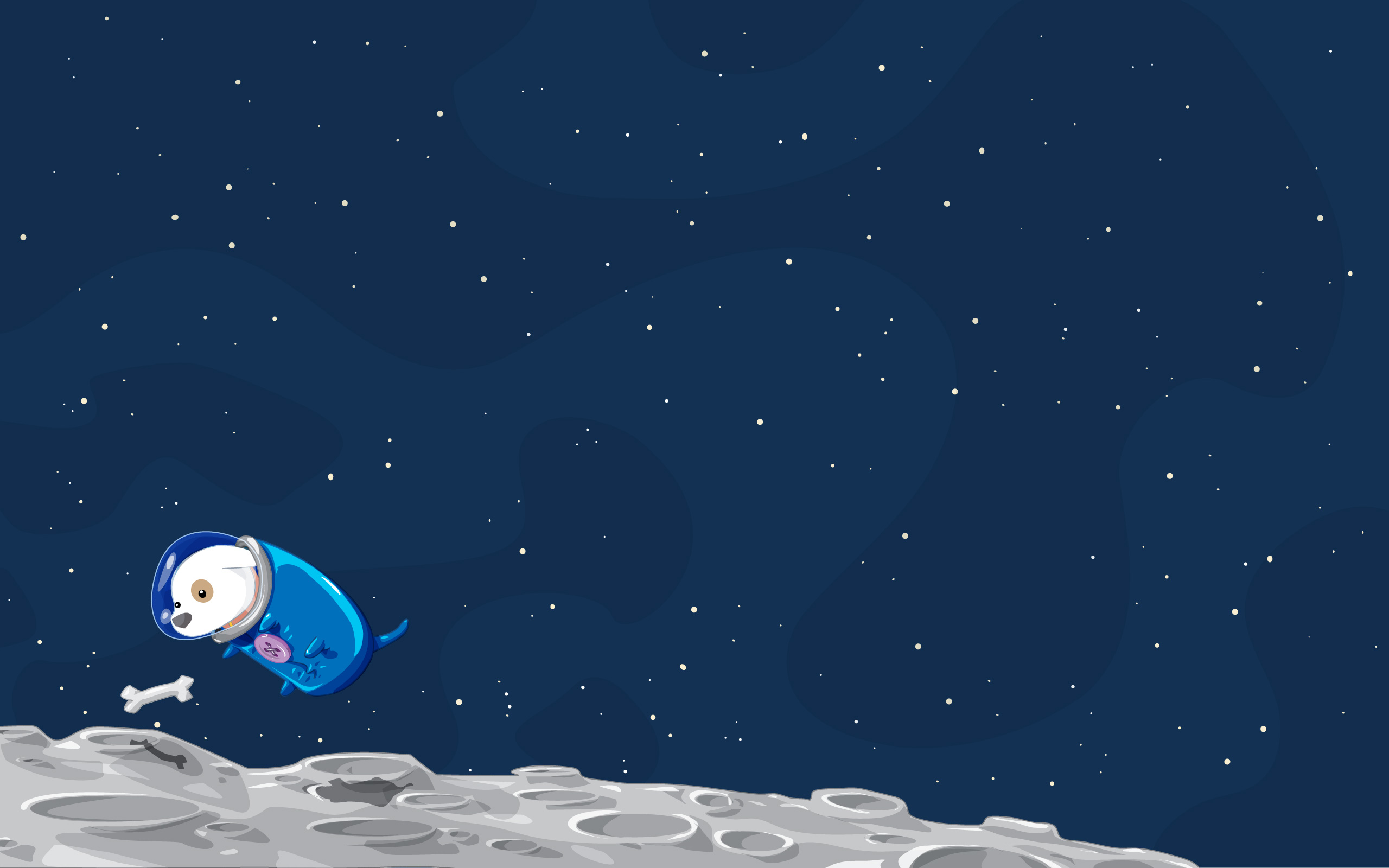 outer space, Moon, vectors, dogs, puppies, cartoonish, space suits Wallpaper / WallpaperJam.com