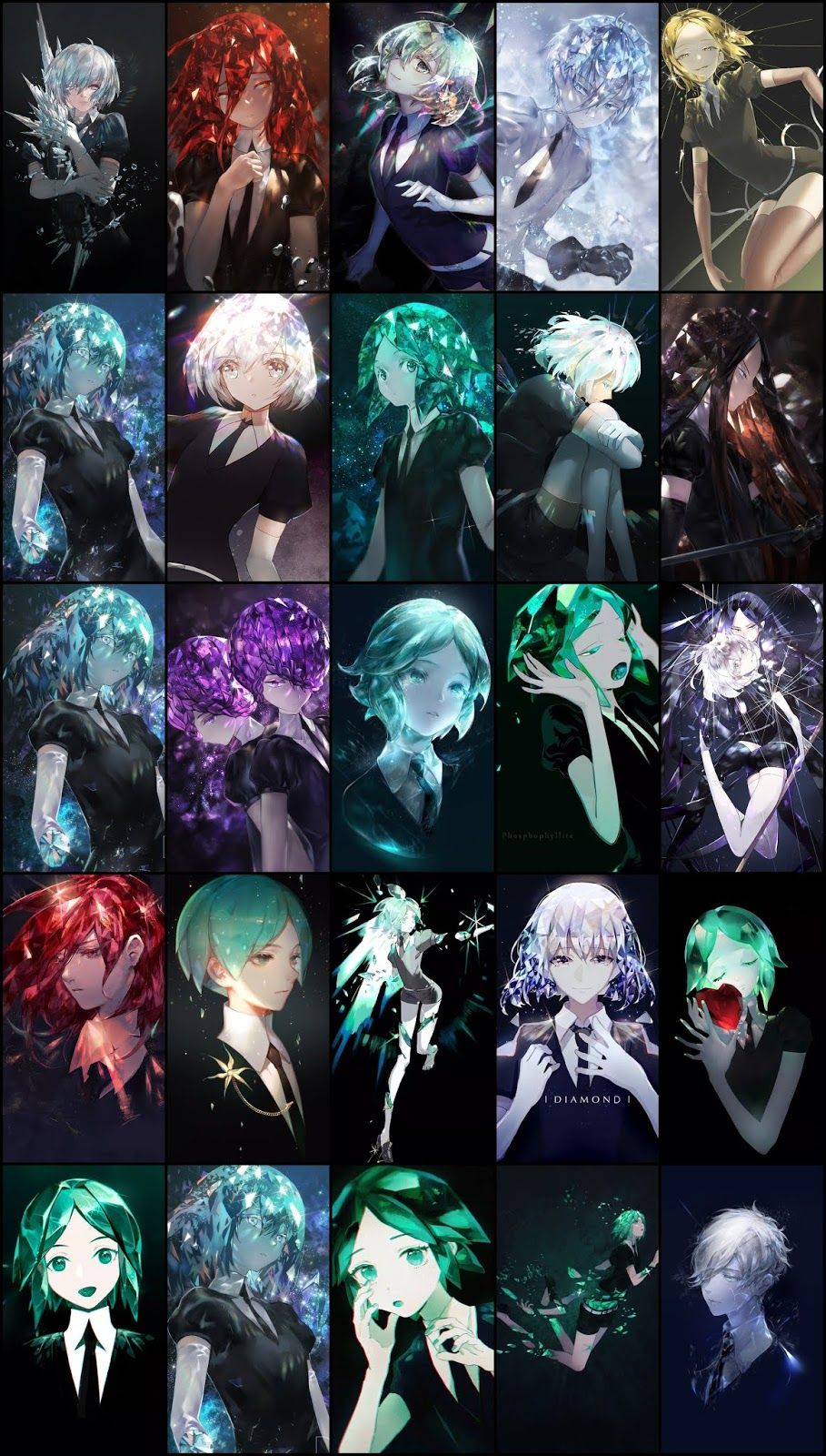 Wallpaper Pack Cinnabar (Houseki no Kuni) For Android Phone Part 01. Anime art fantasy, Anime character design, Anime art