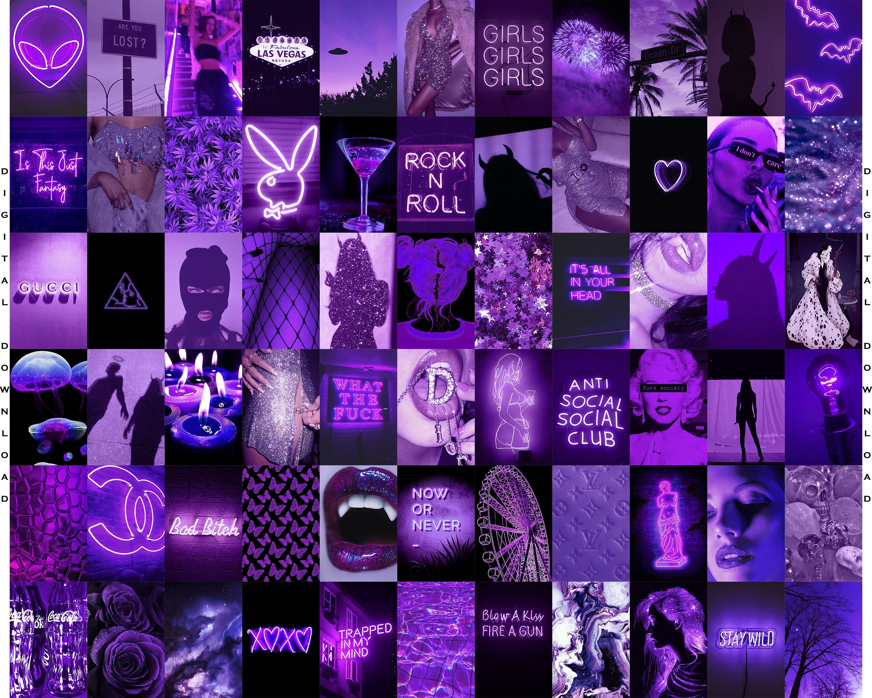 Purple Collage Collage Kit Purple Aesthetic Aesthetic