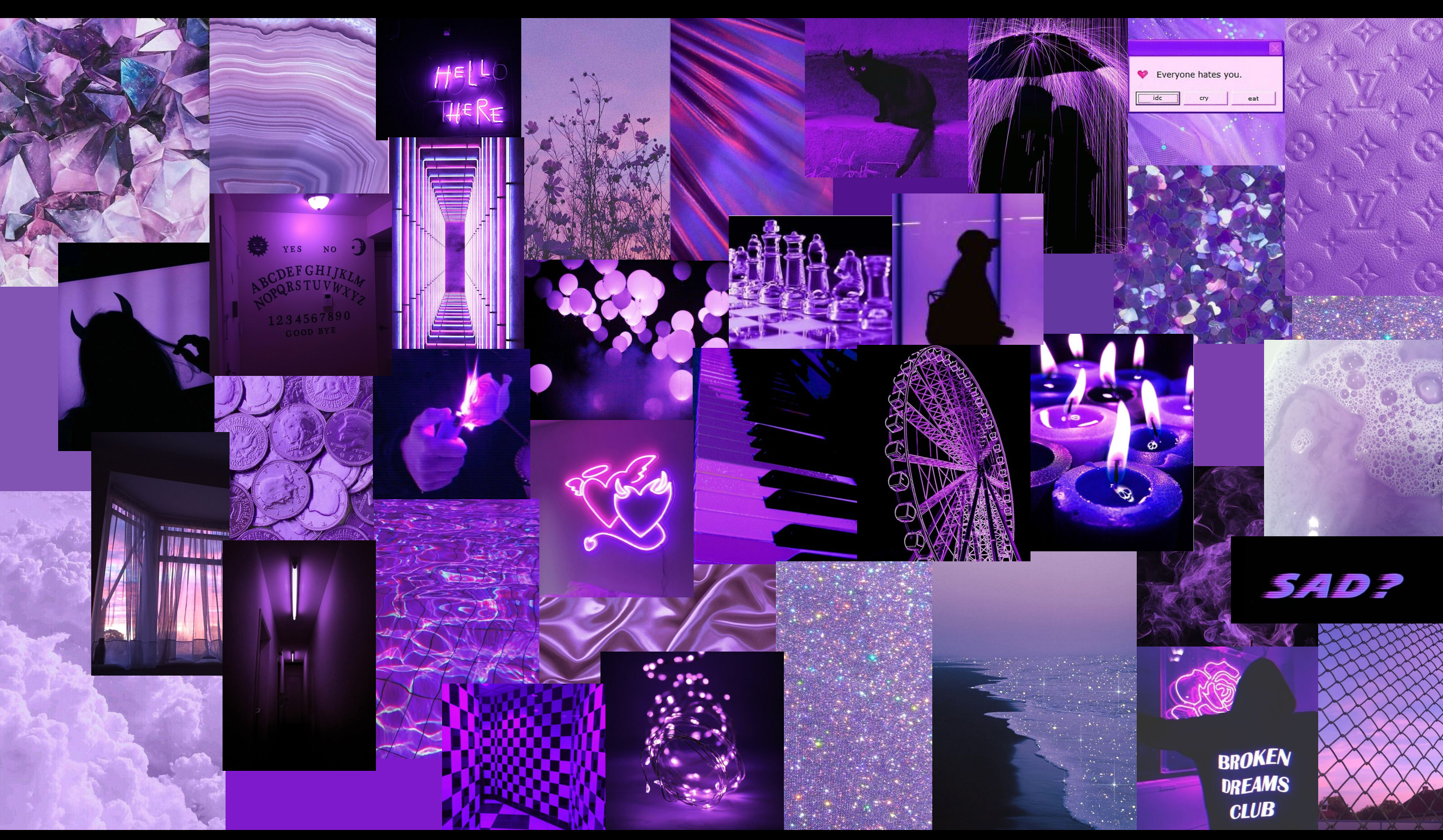 Purple Collage Desktop Wallpaper Free Purple Collage Desktop Background