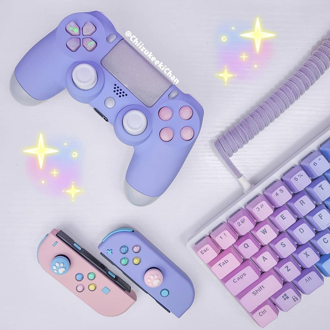 chiizukeekichan shared a photo on Instagram: “My custom ps4 controller FINALLY came in after many delays. So I gues. Ps4 controller, Kawaii room, Gaming products