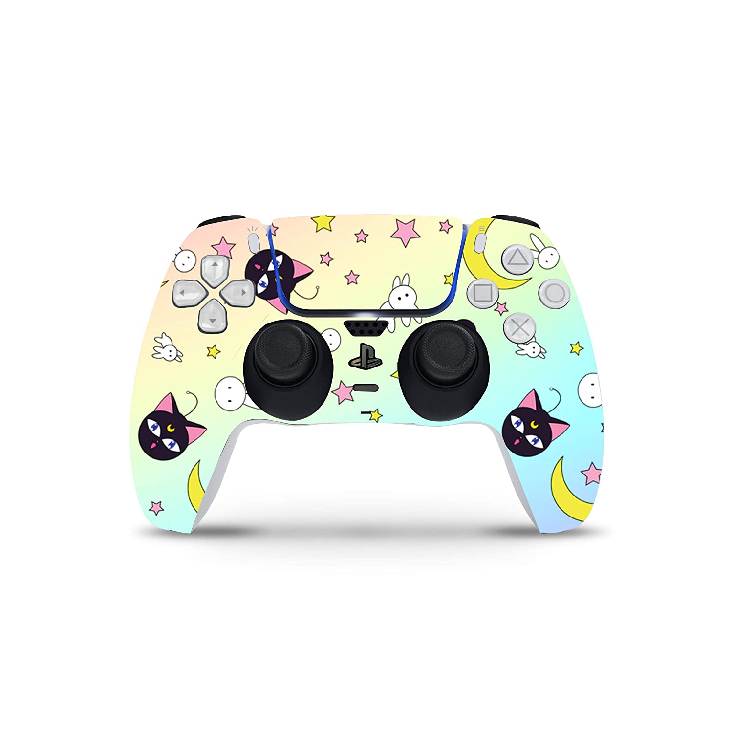 PS5 Controller Skin By ZOOMHITSKINS, Same Decal Quality For Cars, Moon Luna Sailor Anime Star Rabbit Kawaii, High Quality, Durable, Bubble Free, Compatible With PS5 Controllers, Made In USA, Video Games