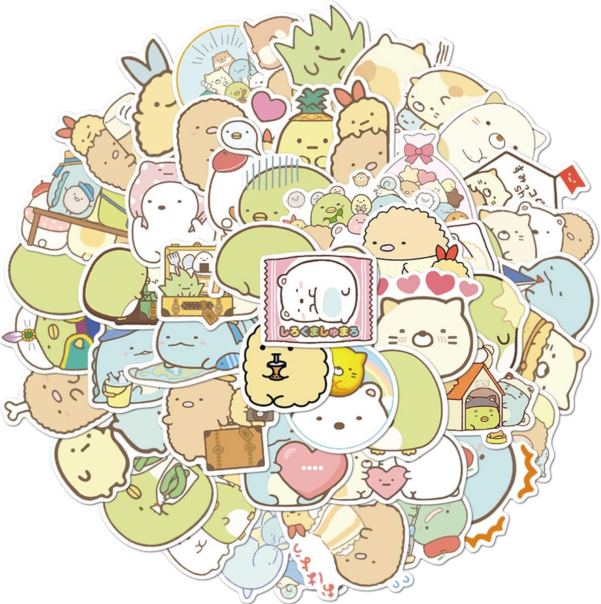 SVGDHZK 50 Pcs Kawaii Sumikkogurashi Cartoon Stickers Japanese Anime Laptop Stickers for Kids Girls Teens Water Bottles Luggage Decal, Toys & Games
