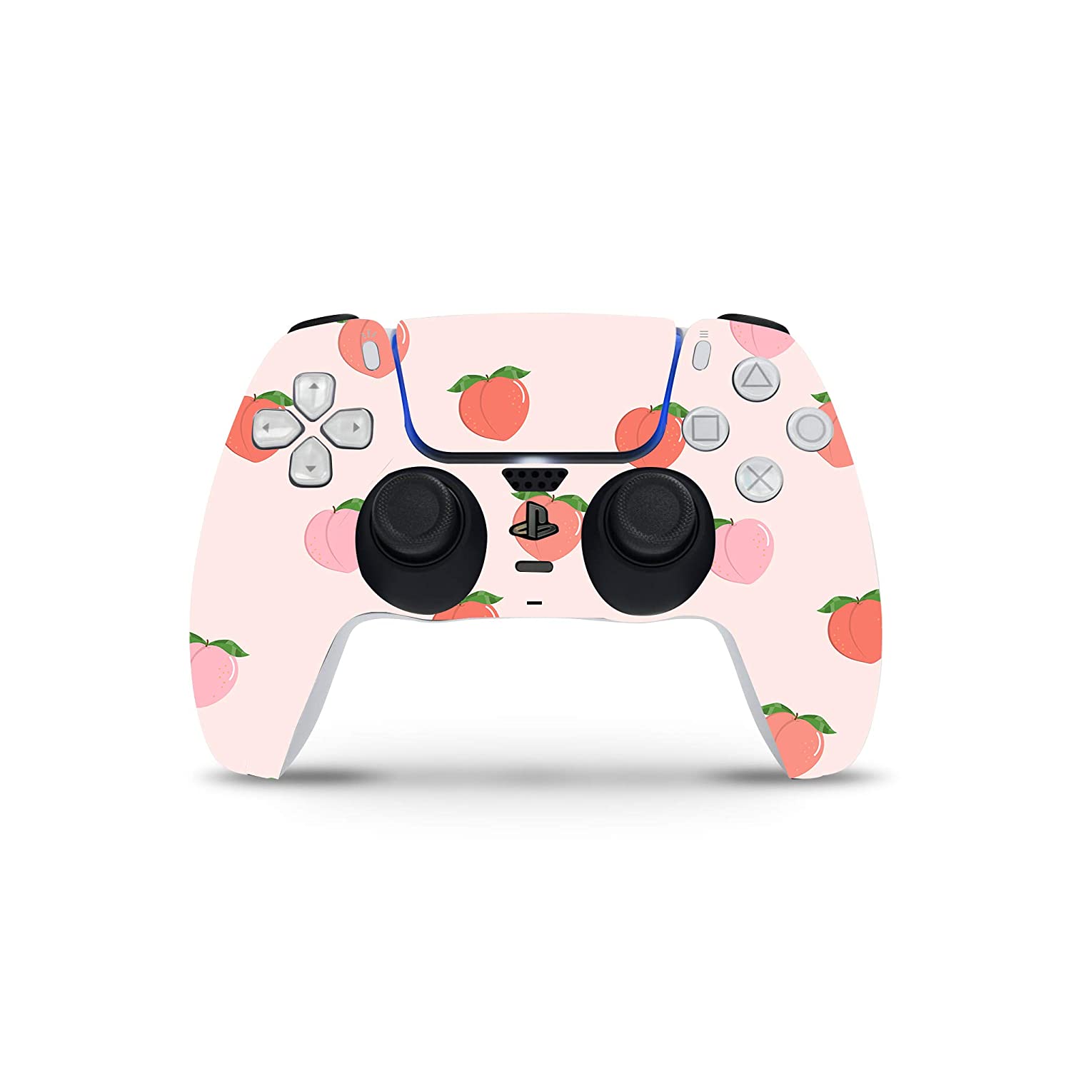 PS5 Controller Skin By ZOOMHITSKINS, Same Decal Quality For Cars, Peach Momo Pink Kawaii Anime Cute Fruit, High Quality, Durable, Bubble Free, Compatible With PS5 Controllers, Made In USA, Video Games
