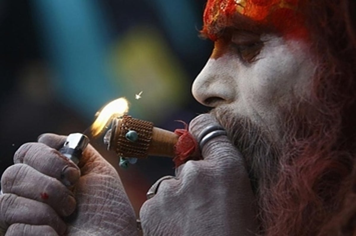 Incredible Image Of A Hindu Festival Where Holy Men Smoke A Lot Of Pot