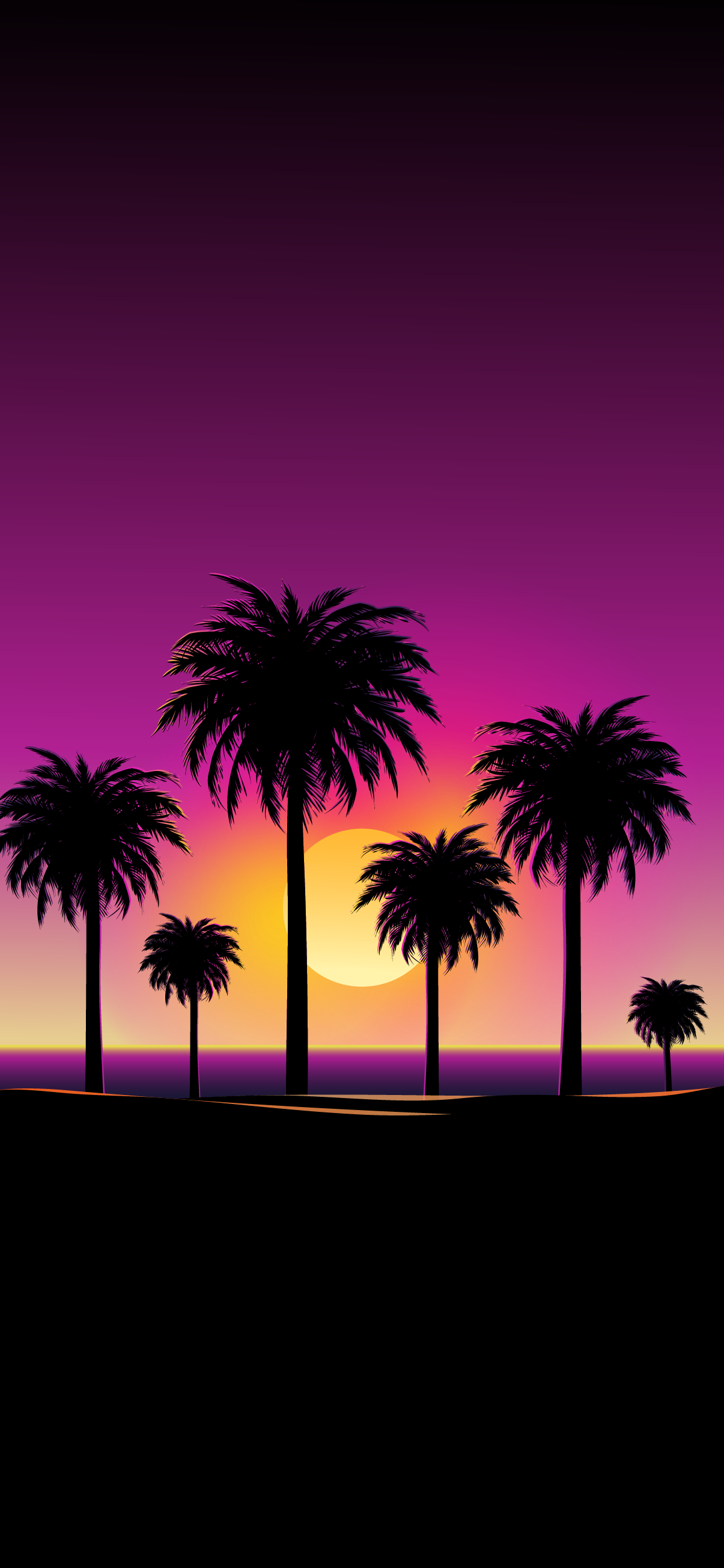 Phone wallpaper HD 4k Beach sunset with palm silhouettes. HeroScreen Wallpaper. iPhone wallpaper, Phone wallpaper, Summer wallpaper