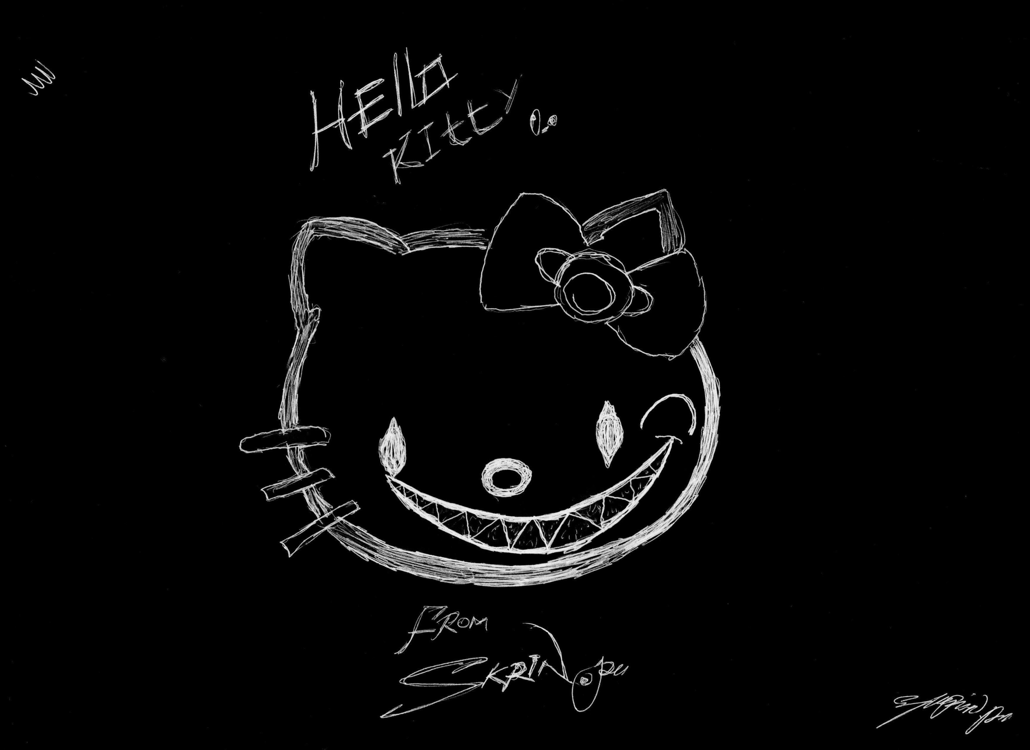 black and white hello kitty wallpaper
