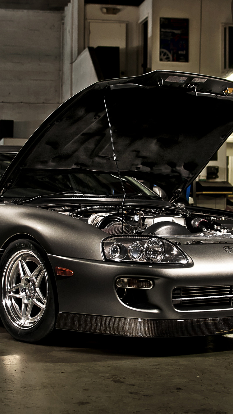Download toyota supra, open, hood, front 750x1334 wallpaper, iphone iphone 750x1334 HD image, background, 9753