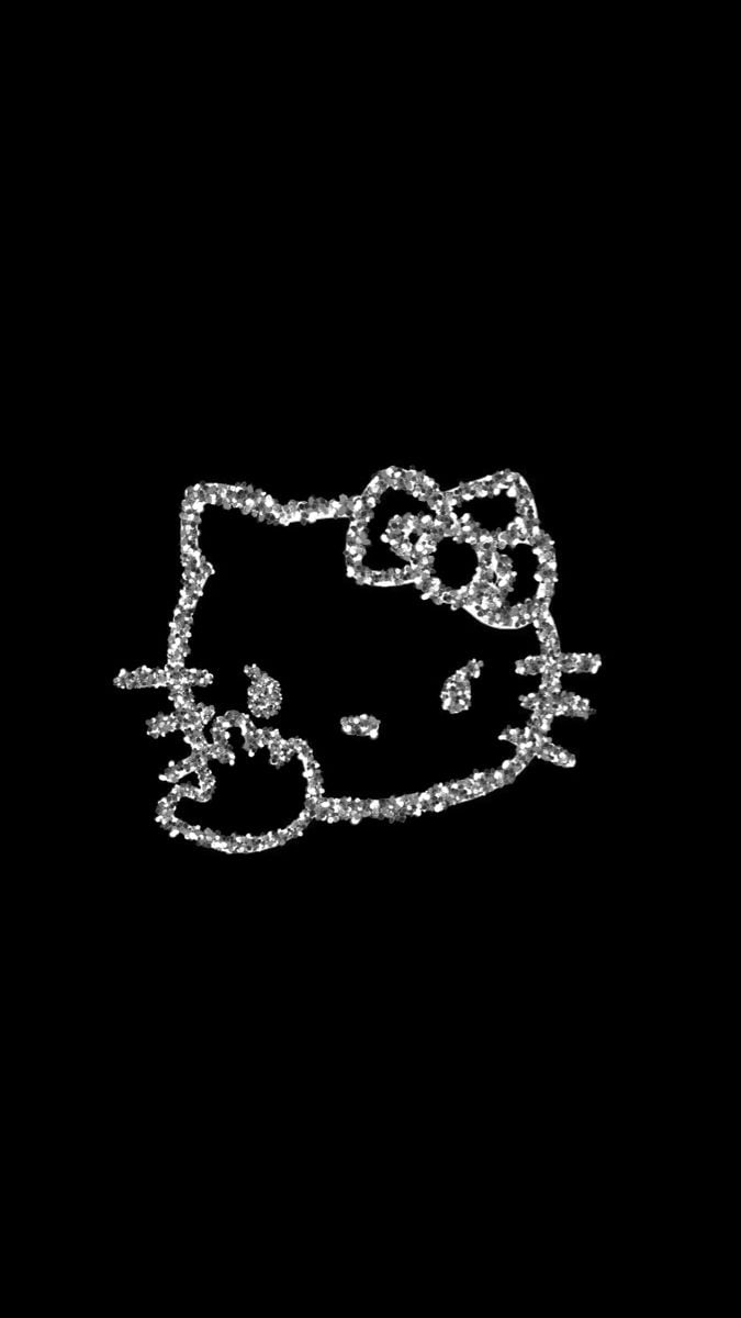 Hello kitty glitter wallpaper. Hello kitty iphone wallpaper, Sparkle wallpaper, Black glitter wallpaper