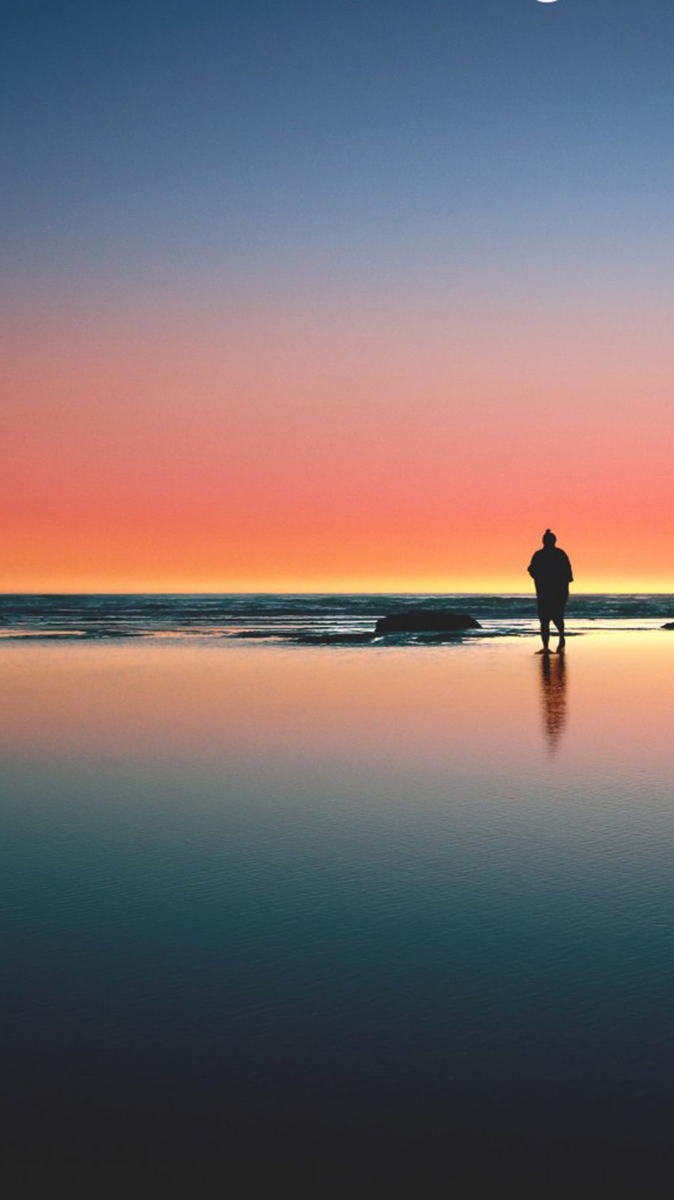Loneliness Sea Beach Sunset 4K Ultra HD Mobile Wallpaper
