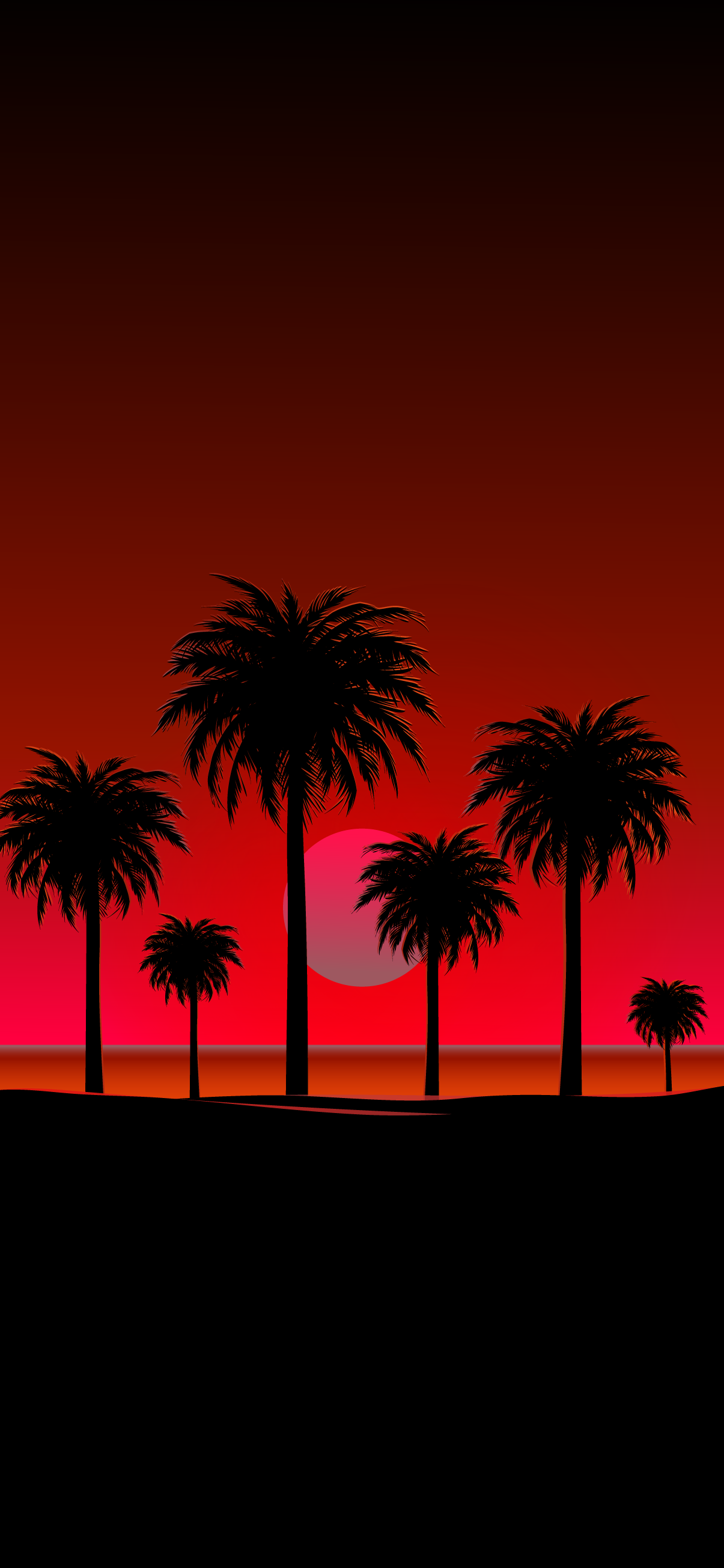 Phone Wallpaper HD 4k Beach Sunset With Palm Silhouettes. Heroscreen. High Quality Background Wallpaper