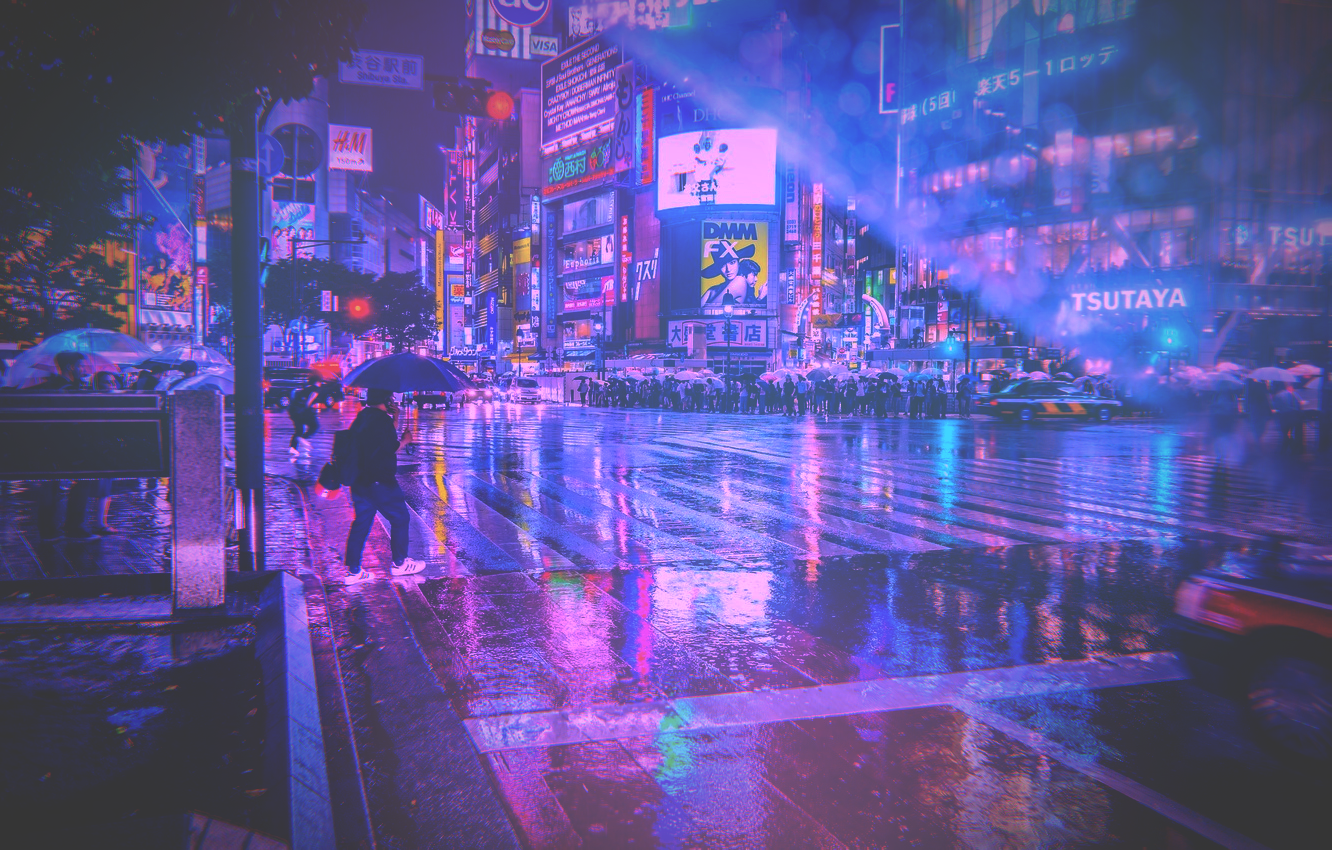 My First Outrun Vapourwave Japanese Street Edit. Japanese Streets, Aesthetic Wallpaper, Scenery