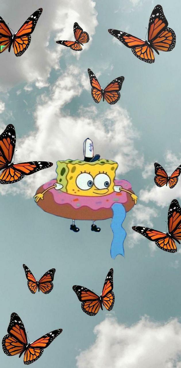 Spongebob in the sky wallpaper