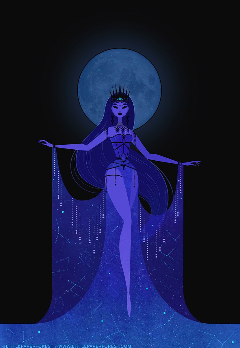 Nyx, The Greek Goddess Or Personification Of The Night. A Commissioned Piece & Part Of My On Going Exploration Of The Godd. Goddess Art, Drawings, Art Inspiration