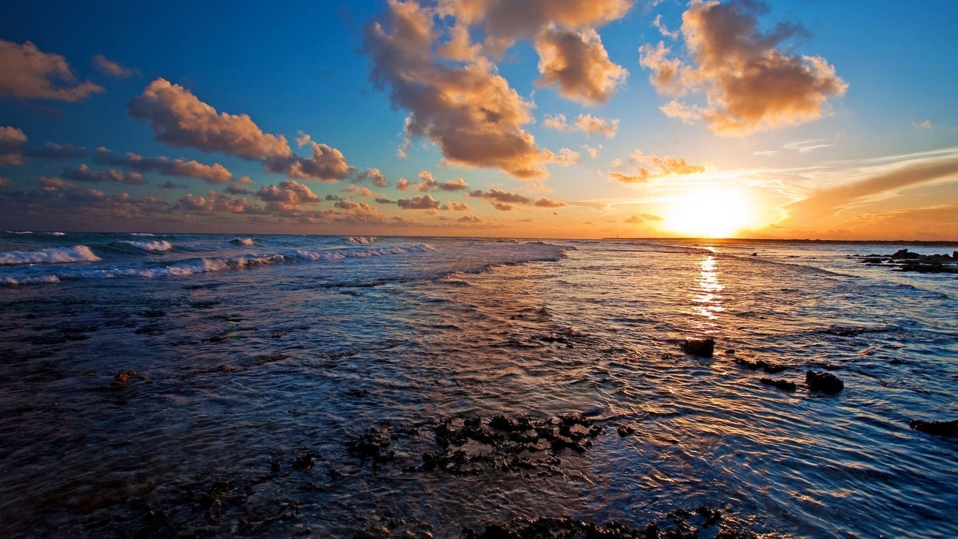 Beautiful Sea Sunset Ultra HD HD Wallpaper