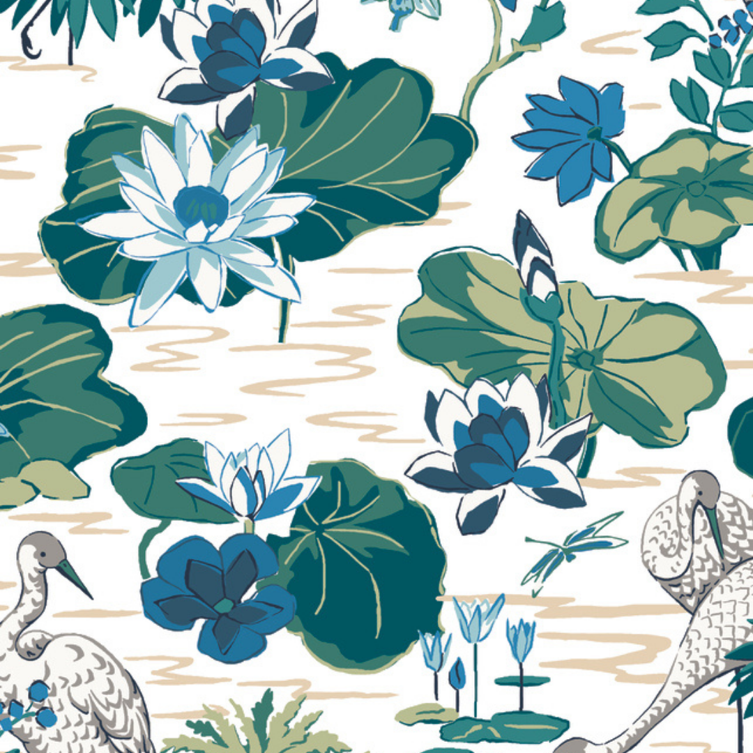 Meadow Club Ocean Blue Wallpaper
