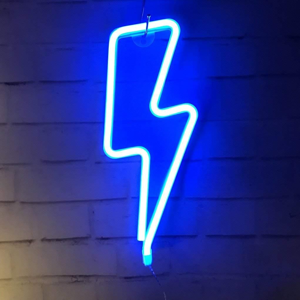 Blue Neon Lightning Bolt. Blue neon lights, Light blue aesthetic, Blue wallpaper iphone