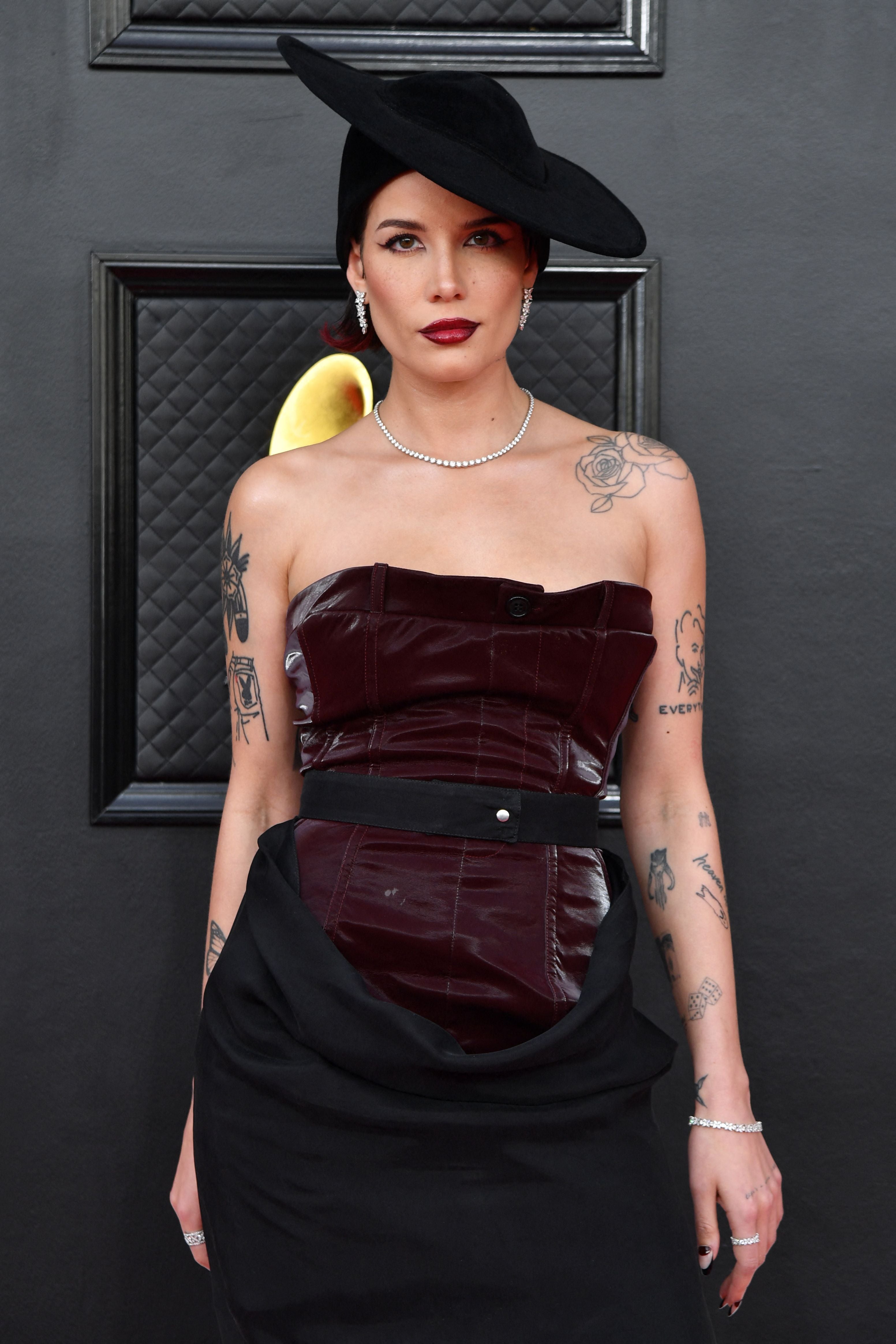 Halsey Rocks the 2022 GRAMMYs Red Carpet Just Days After Having Surgery