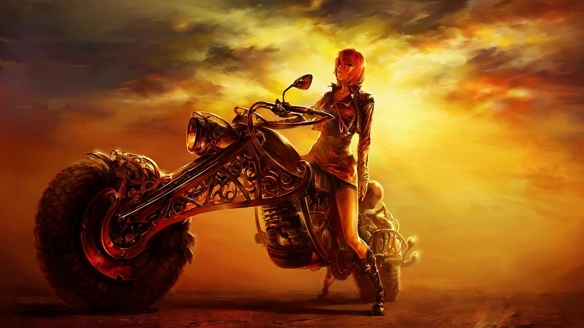 Motorcycle Women Wallpaper