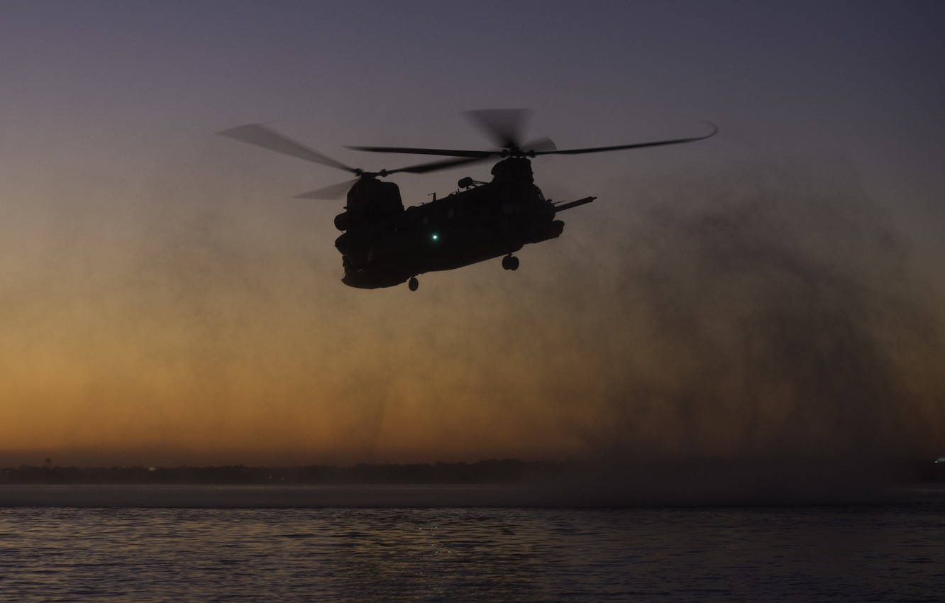 Wallpaper Glare, Boeing, Twilight, CH 47 Chinook, Military Transport, Chinook Image For Desktop, Section авиация