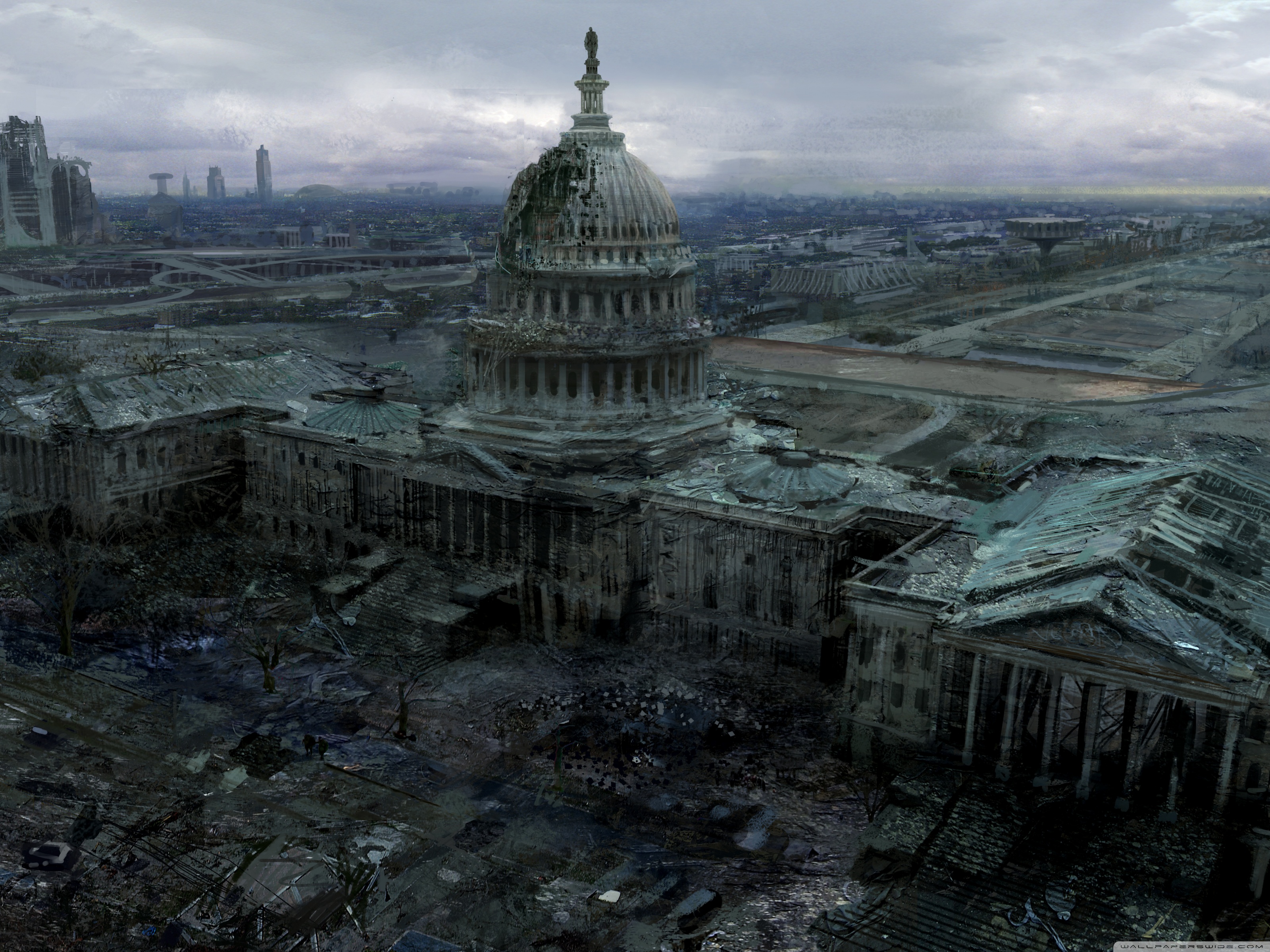 Fallout 3 Capitol Building Ultra HD Desktop Background Wallpaper for 4K UHD TV, Tablet