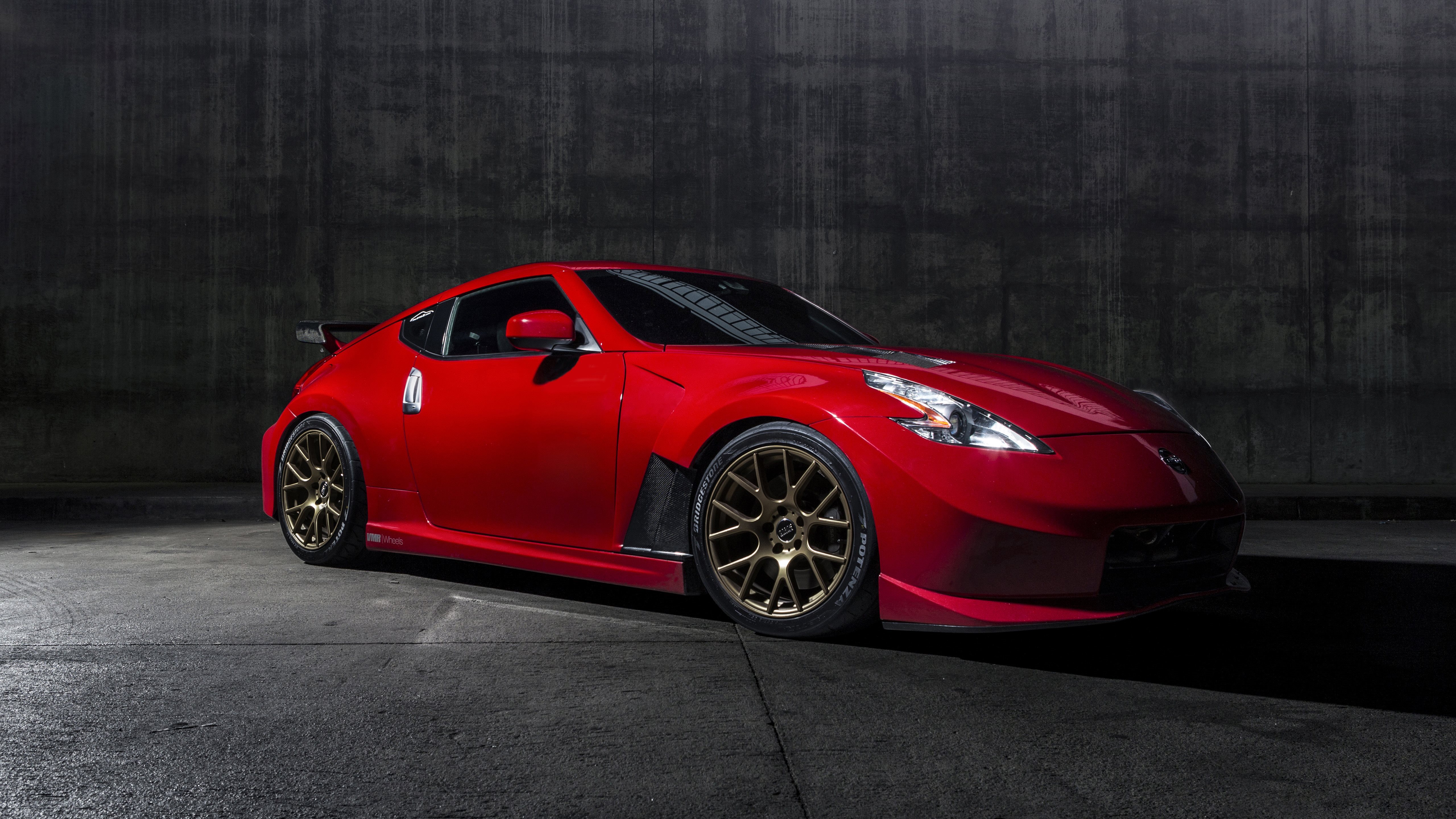 Download wallpaper Nissan 370Z NISMO, 5k, supercars, tuning, red nissan for desktop with resolution 5120x2880. High Quality HD picture wallpaper